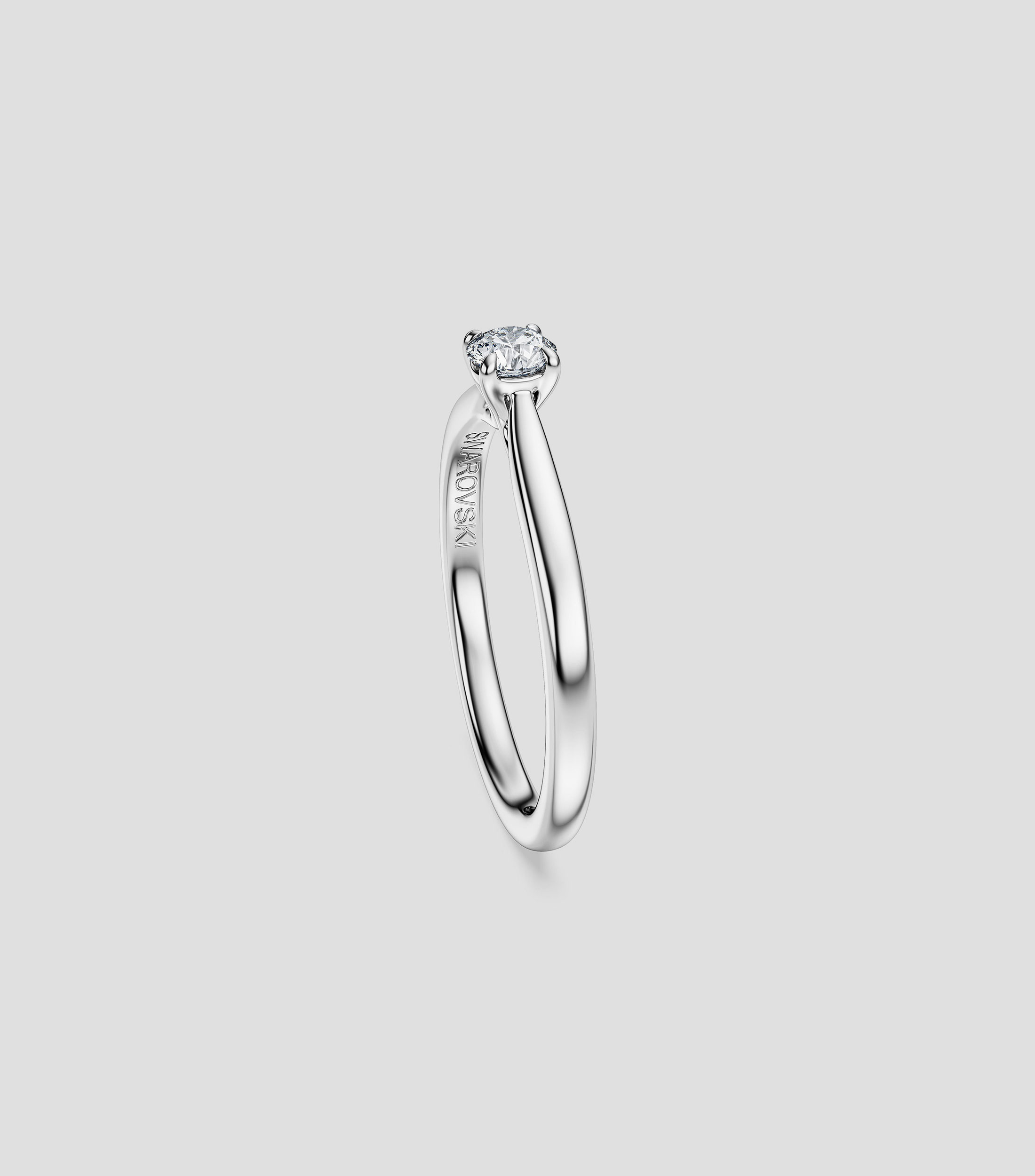 Anillo solitario en plata con diamante Eternity Mujer