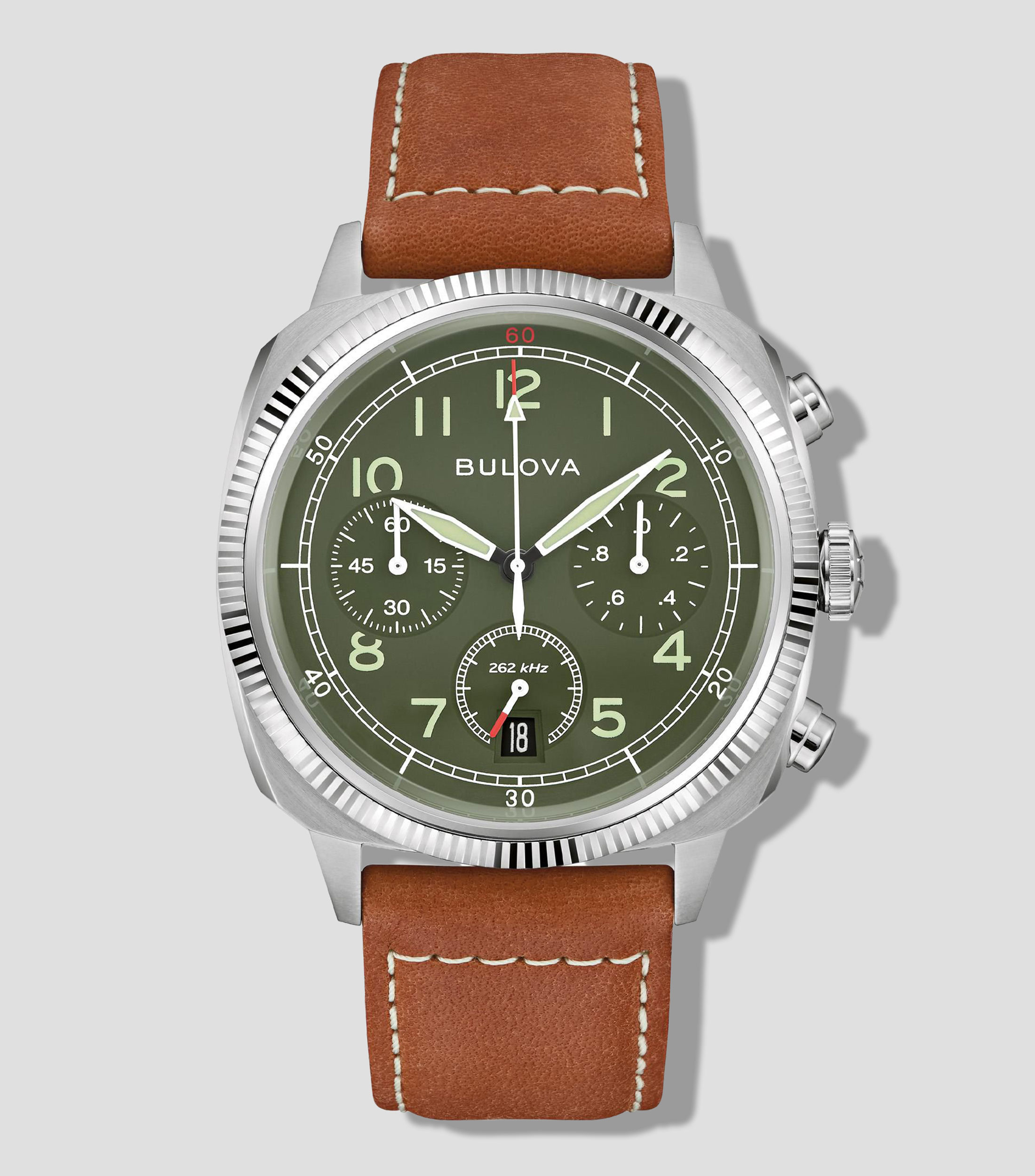 Reloj para Hombre Military Field Chrono Deportivo Verde, Plateado