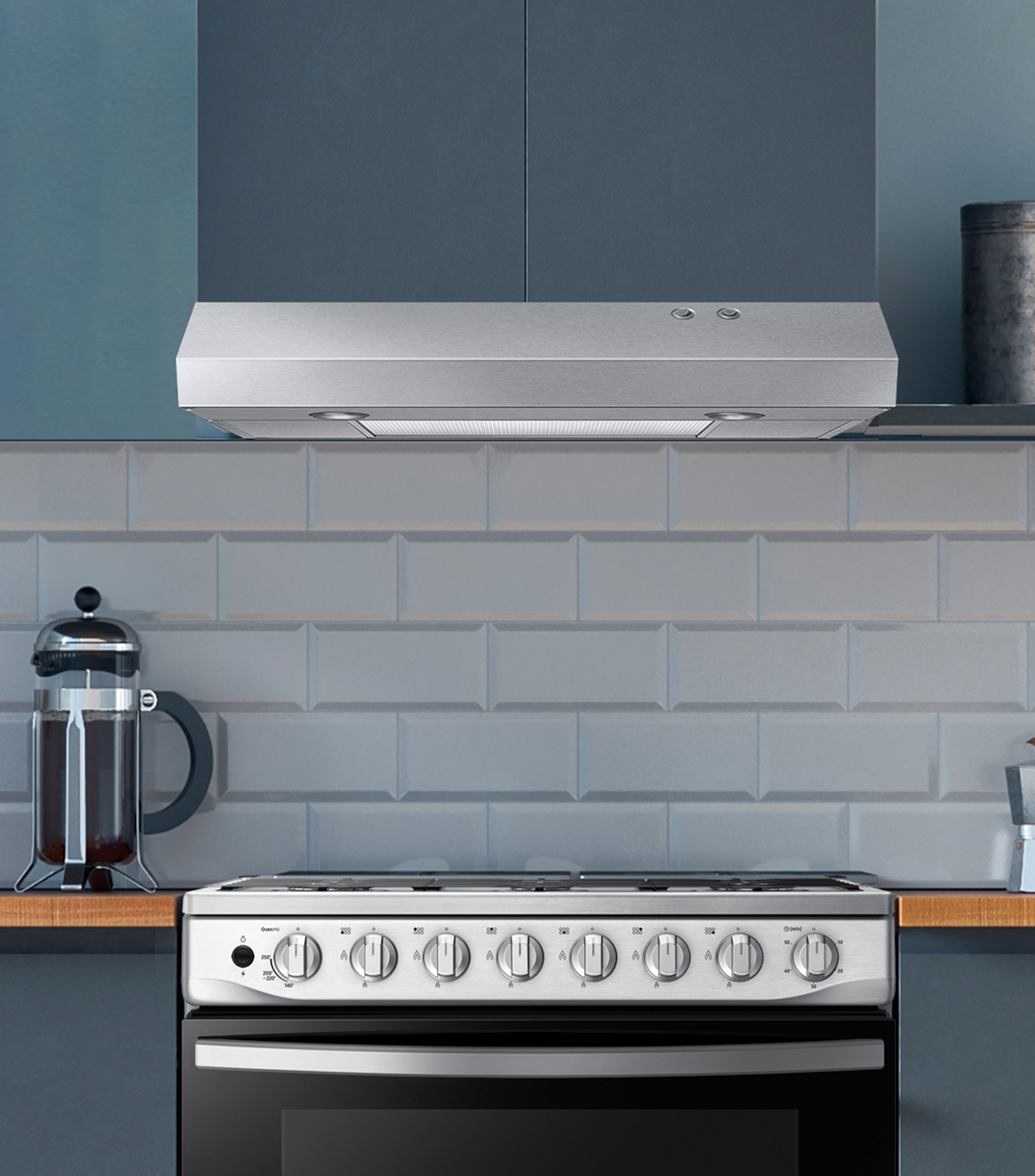 Campana de pared 30 en acero inoxidable