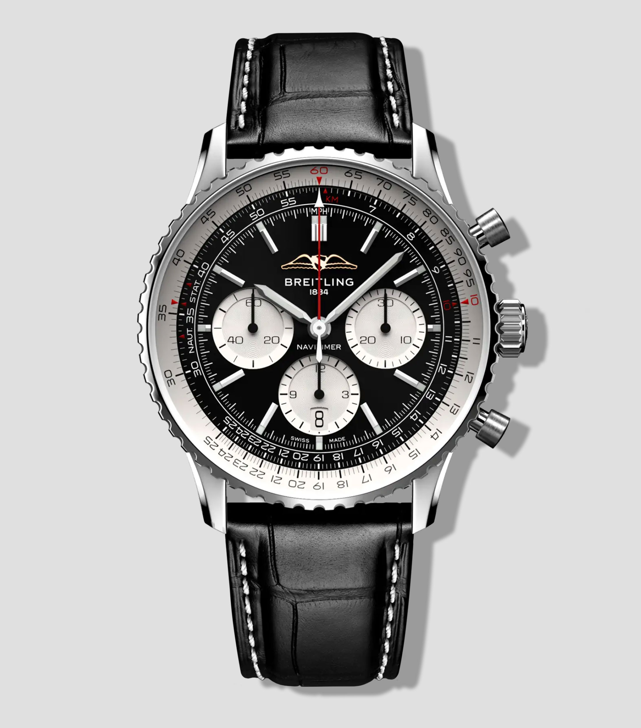 Reloj para Hombre Navitimer B01 Chronograph 43 casual plateado, negro