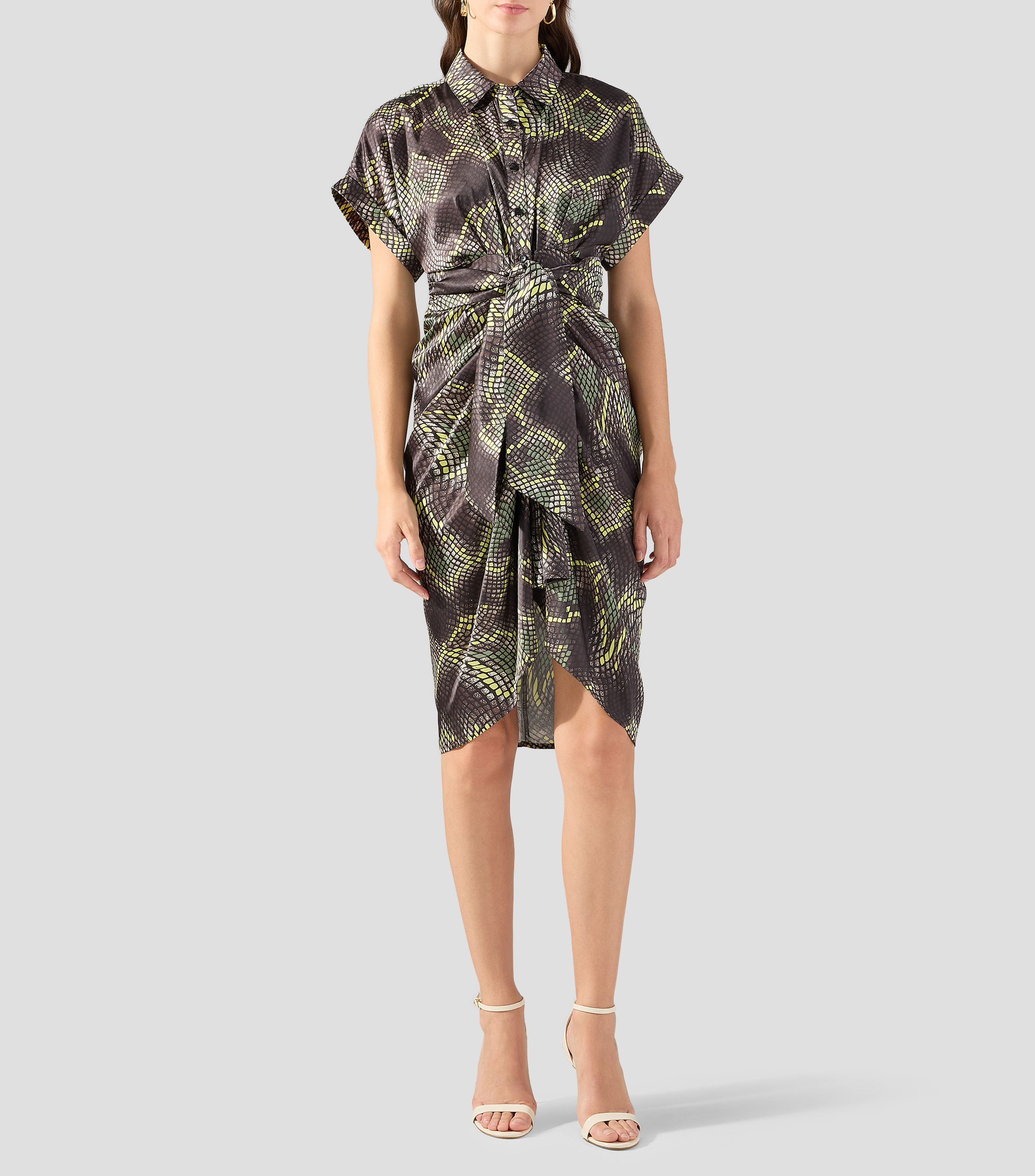 Vestido midi estampado Mujer