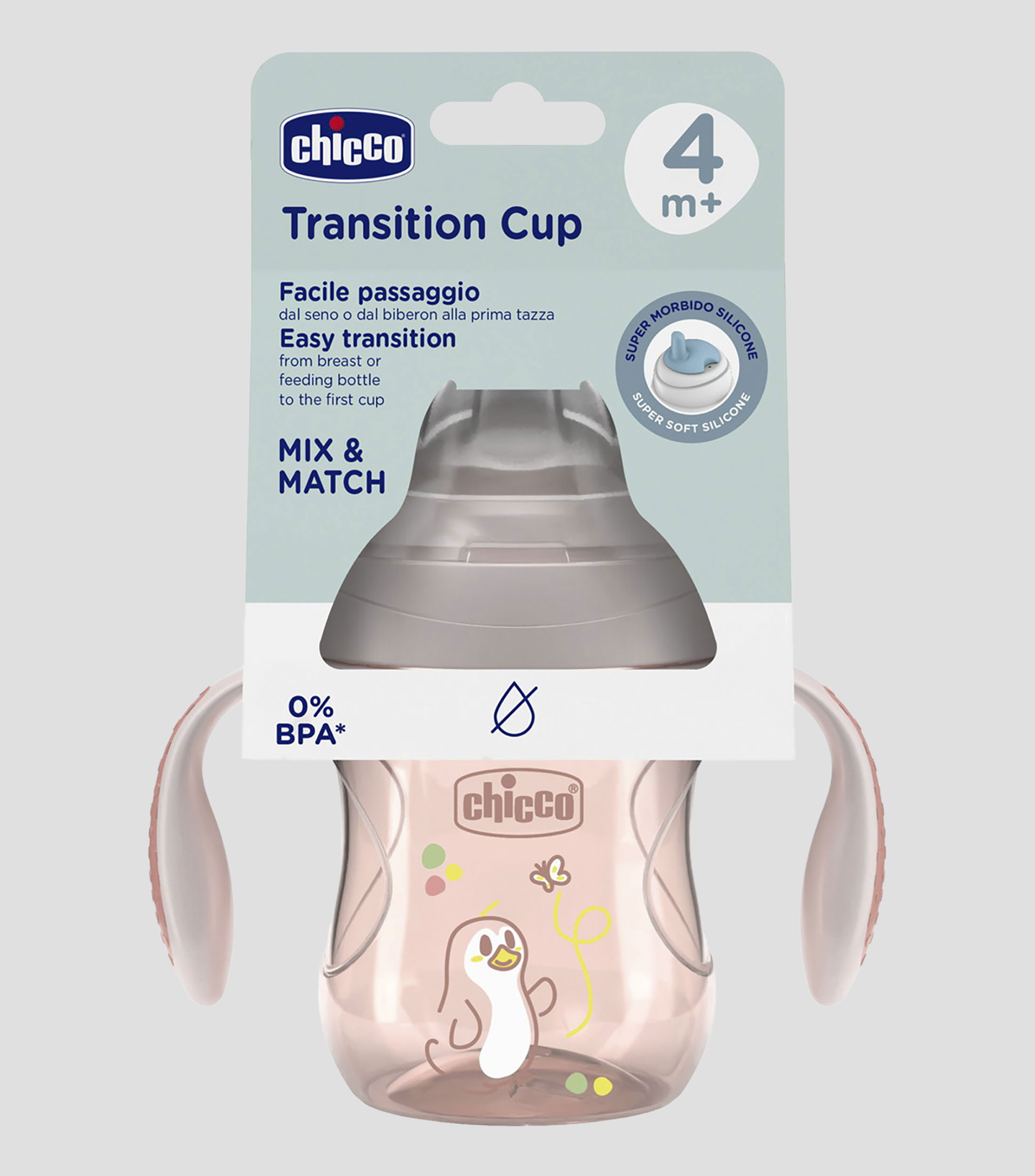 Vaso de transición rosa, 200 ml
