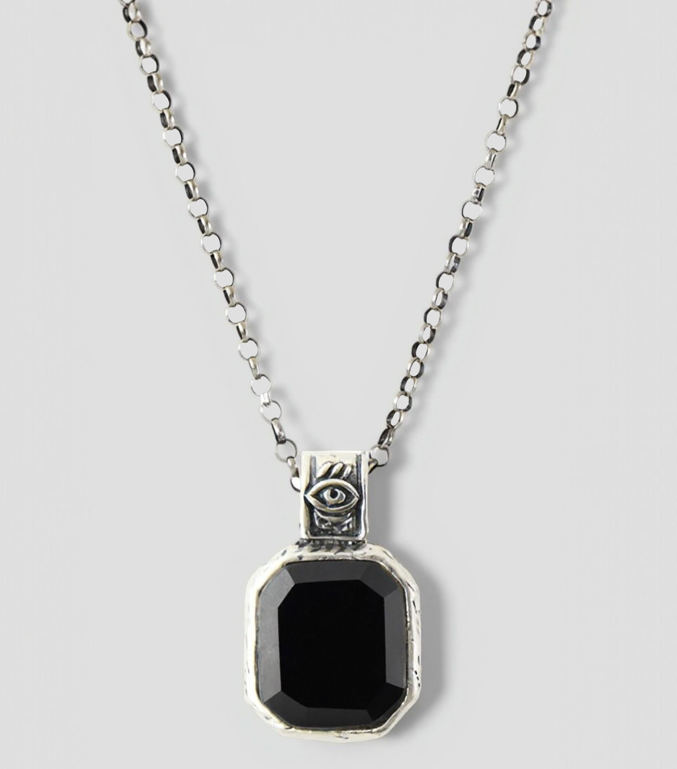 Collar en plata .925 tercer ojo con ónix Unisex