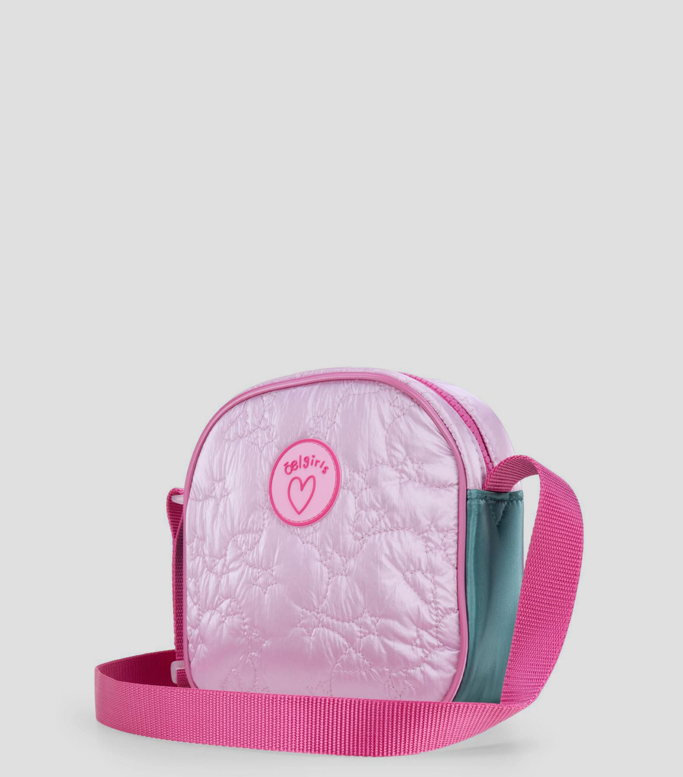 Bolsa crossbody rosa con bordados Niña
