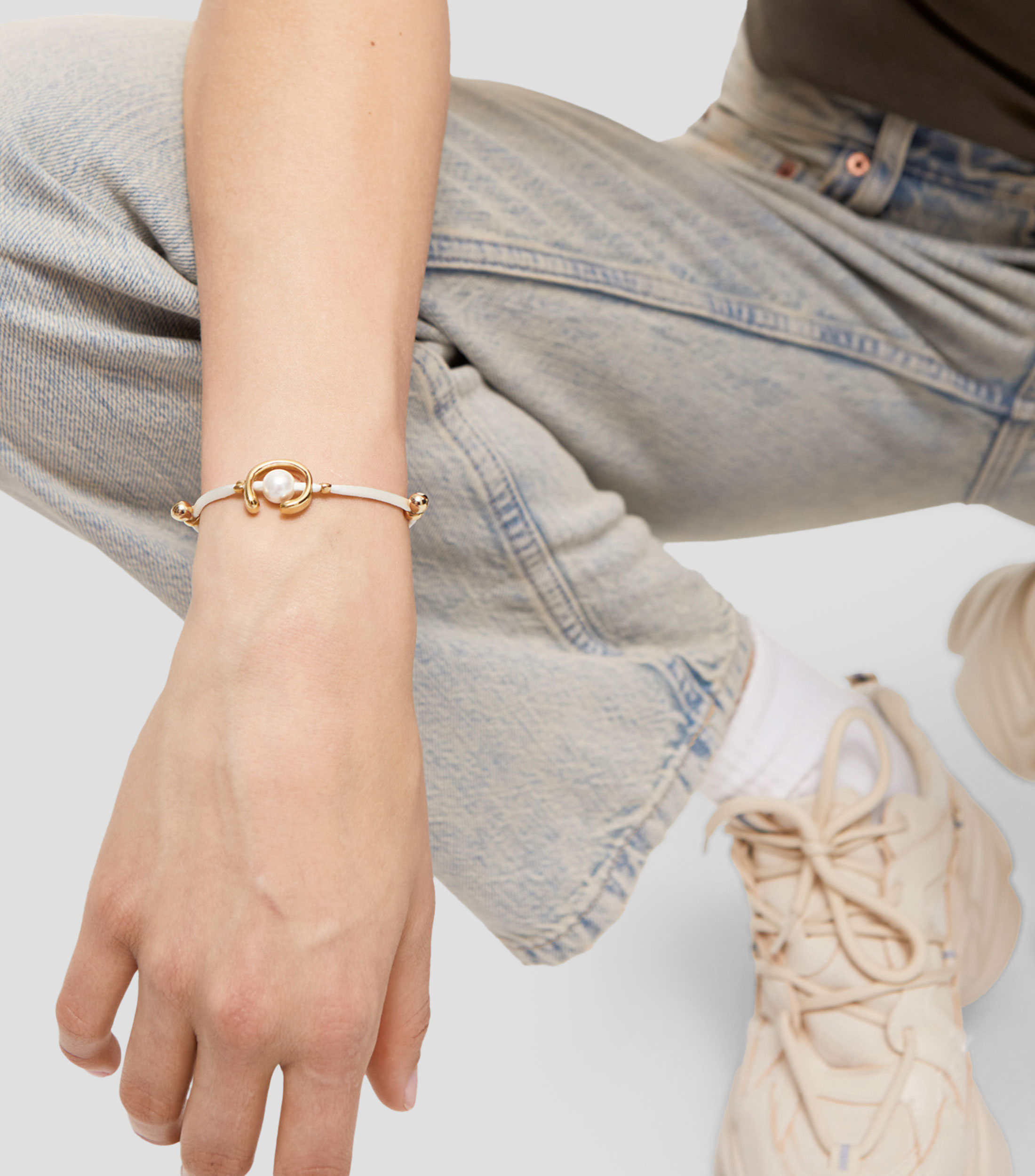 Pulsera ajustable Crema Mujer