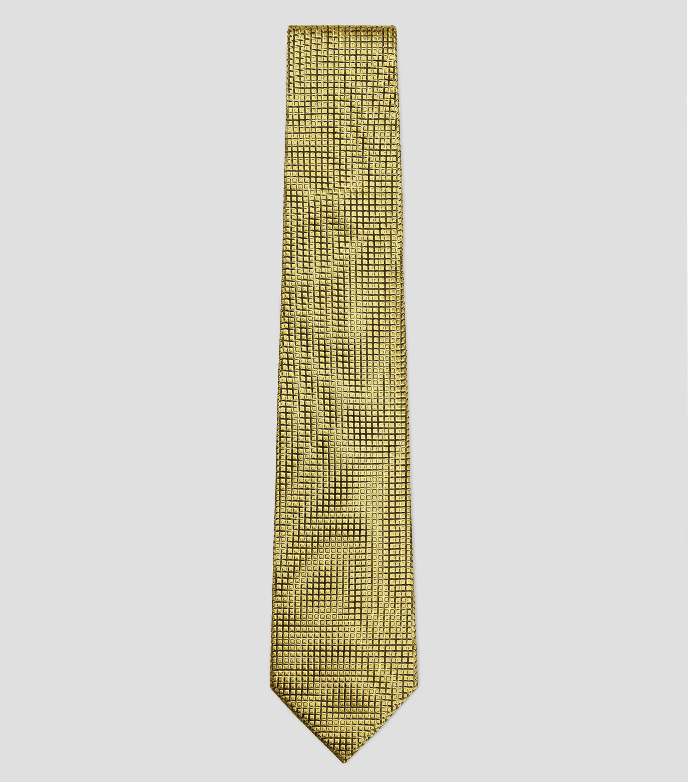 Corbata ancha en seda dorado lisa Brera