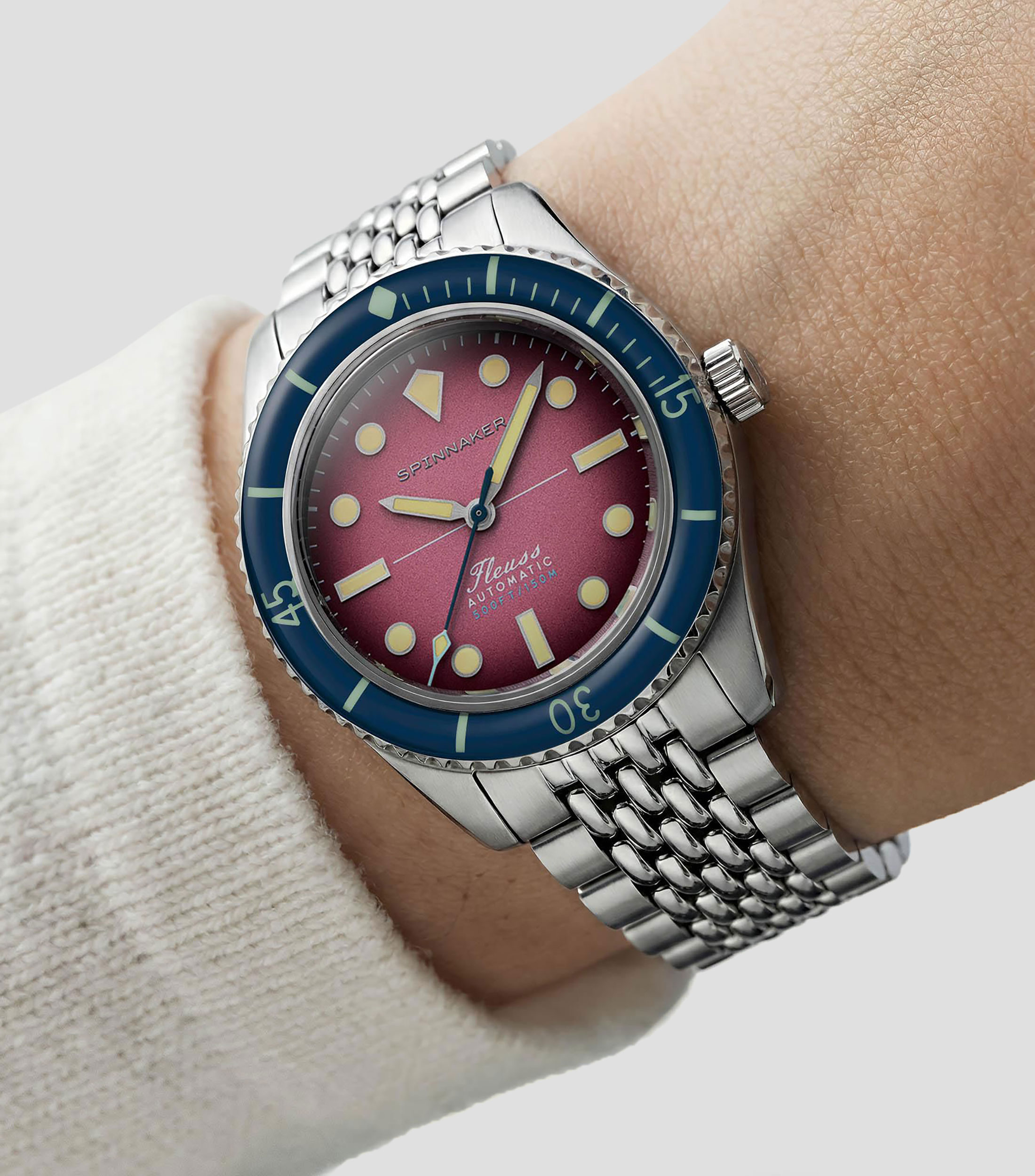 Reloj para hombre Fleuss Automático Purple Haze casual, plateado