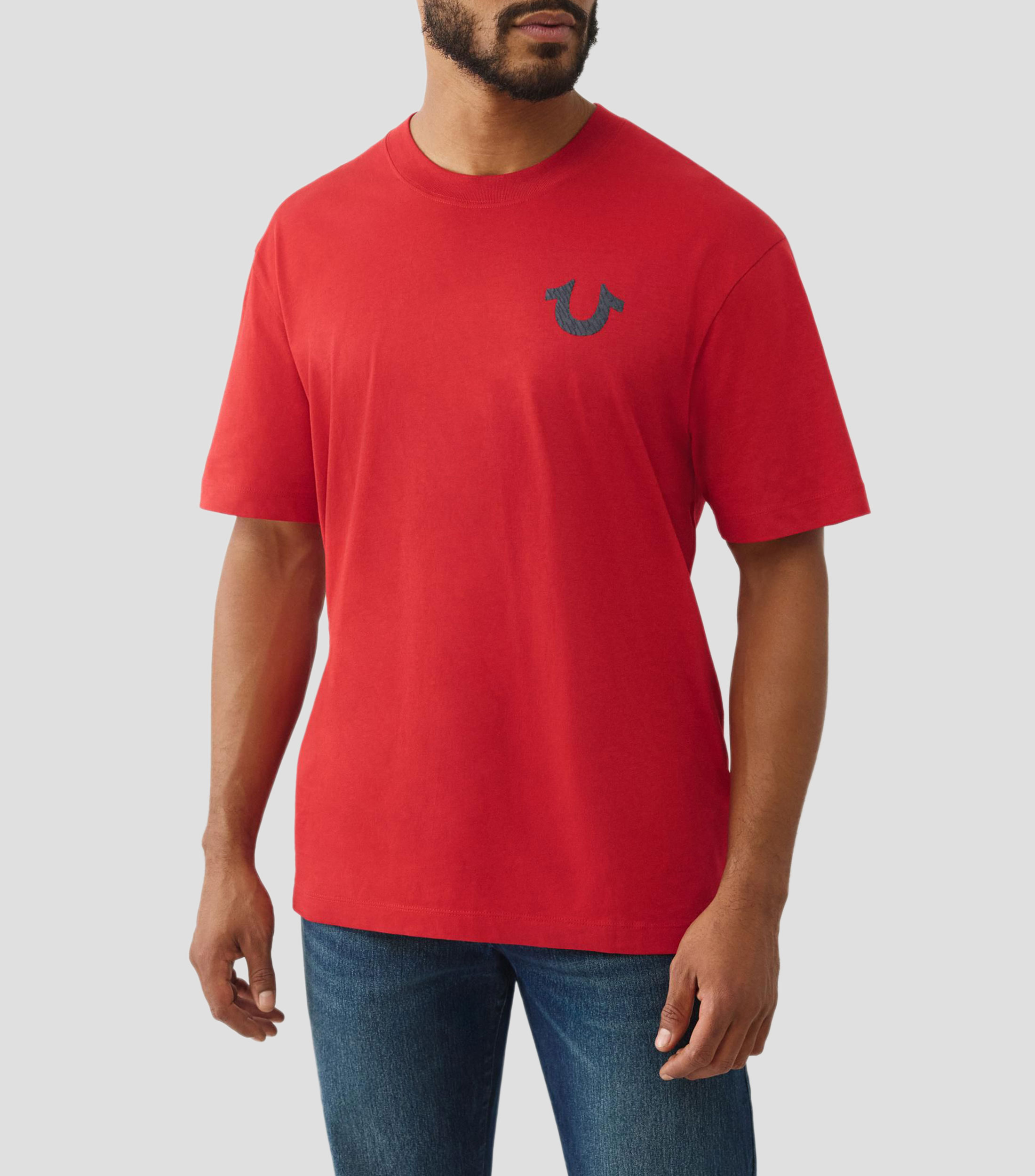 Playera cuello redondo manga corta estampada Hombre
