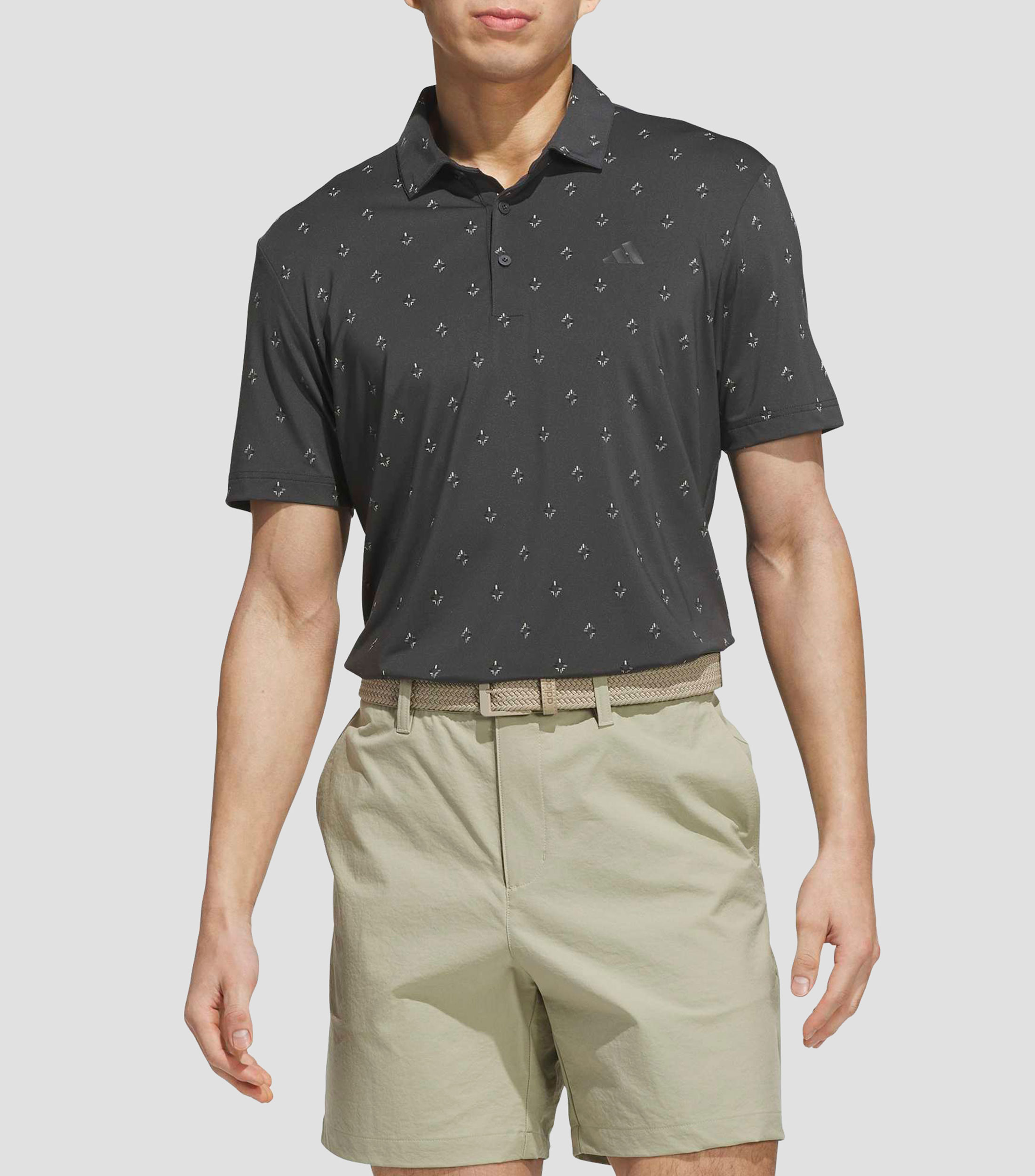 Playera tipo Polo para golf cuello polo manga corta con estampado Hombre