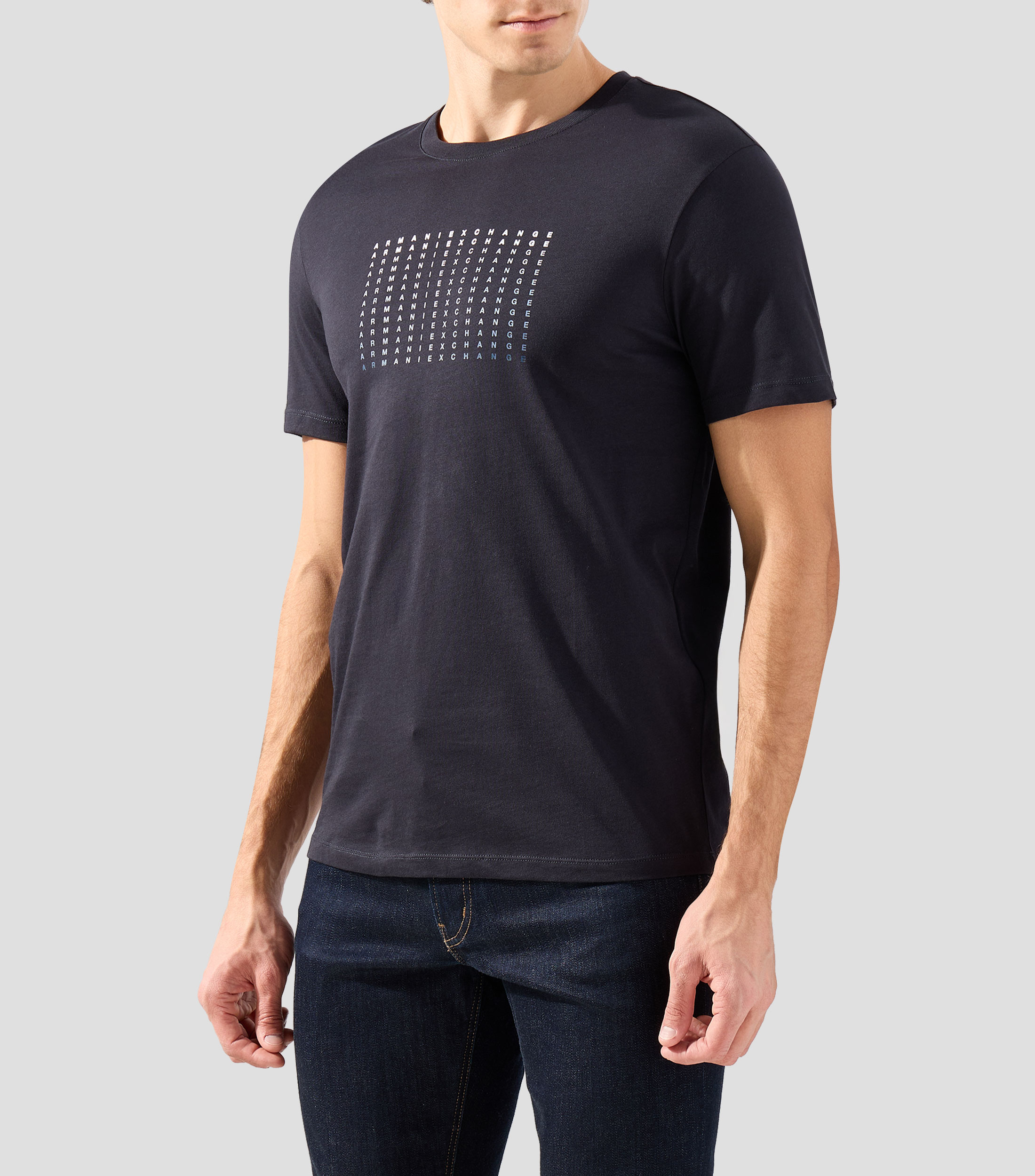Playera cuello redondo manga corta estampada Hombre