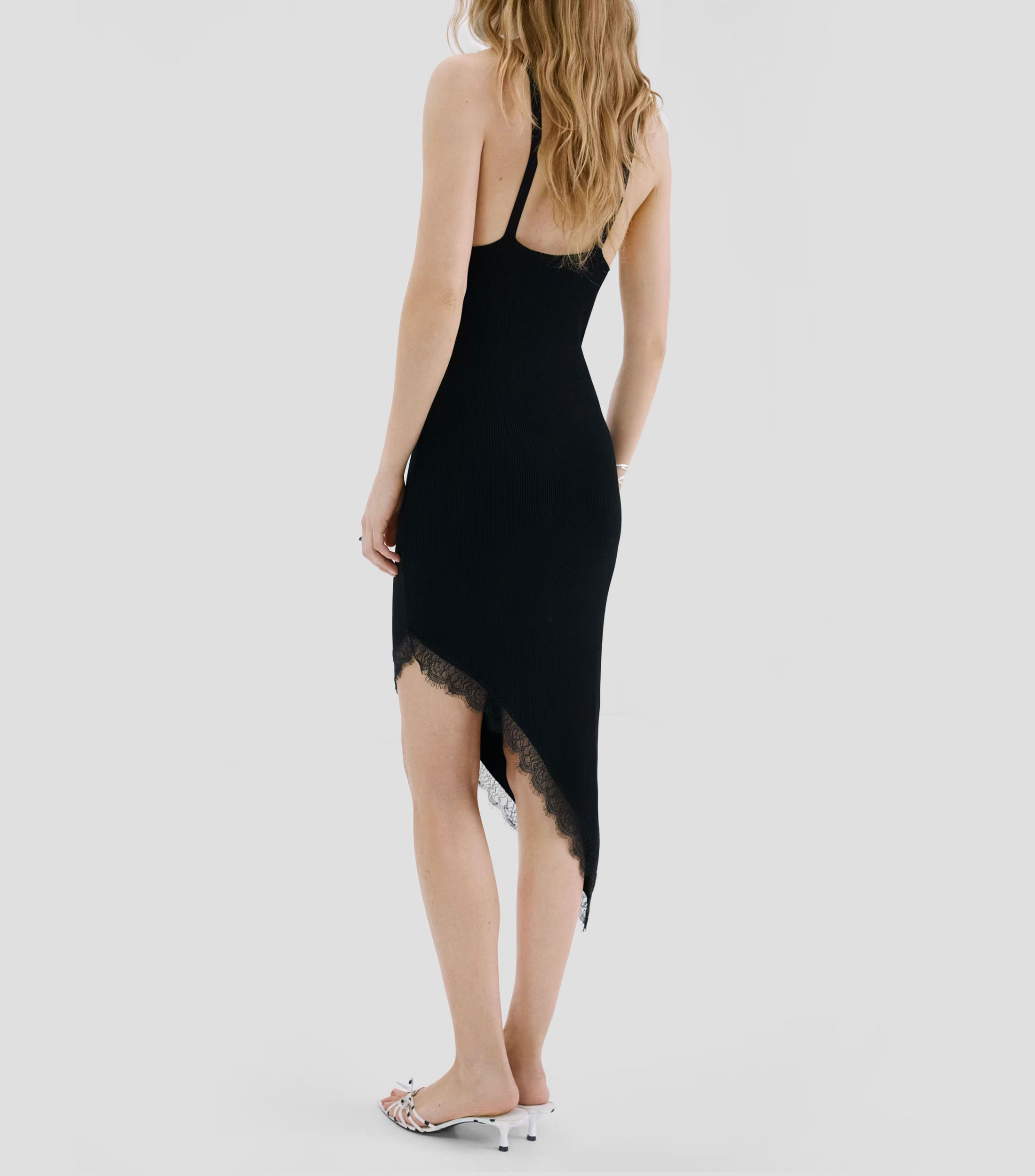 Vestido midi liso Mujer