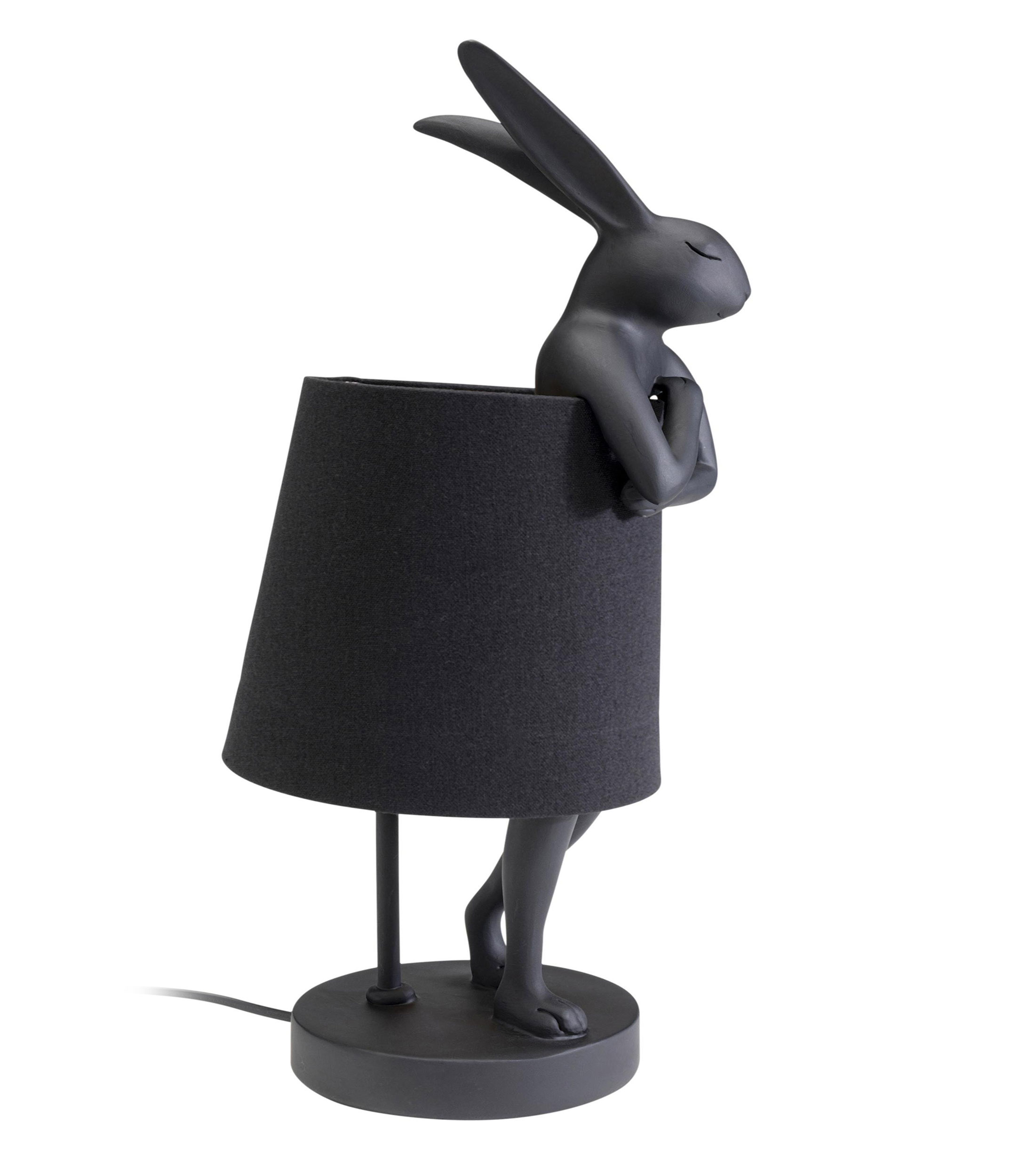 LAMPARA MESA ANIMAL RABBIT MATE NEGRO