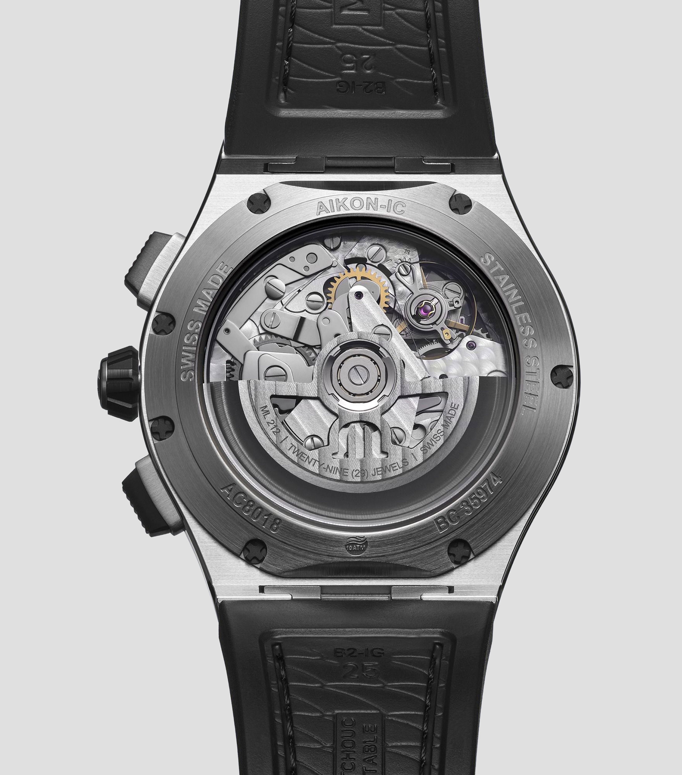 Reloj para Hombre casual negro, plateado