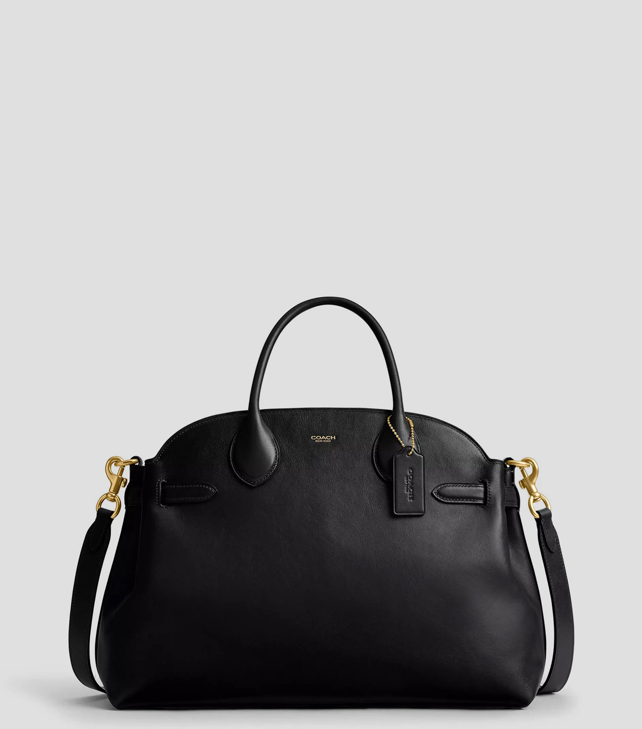 Bolsa Satchel negra en piel Soft Empire lisa Mujer