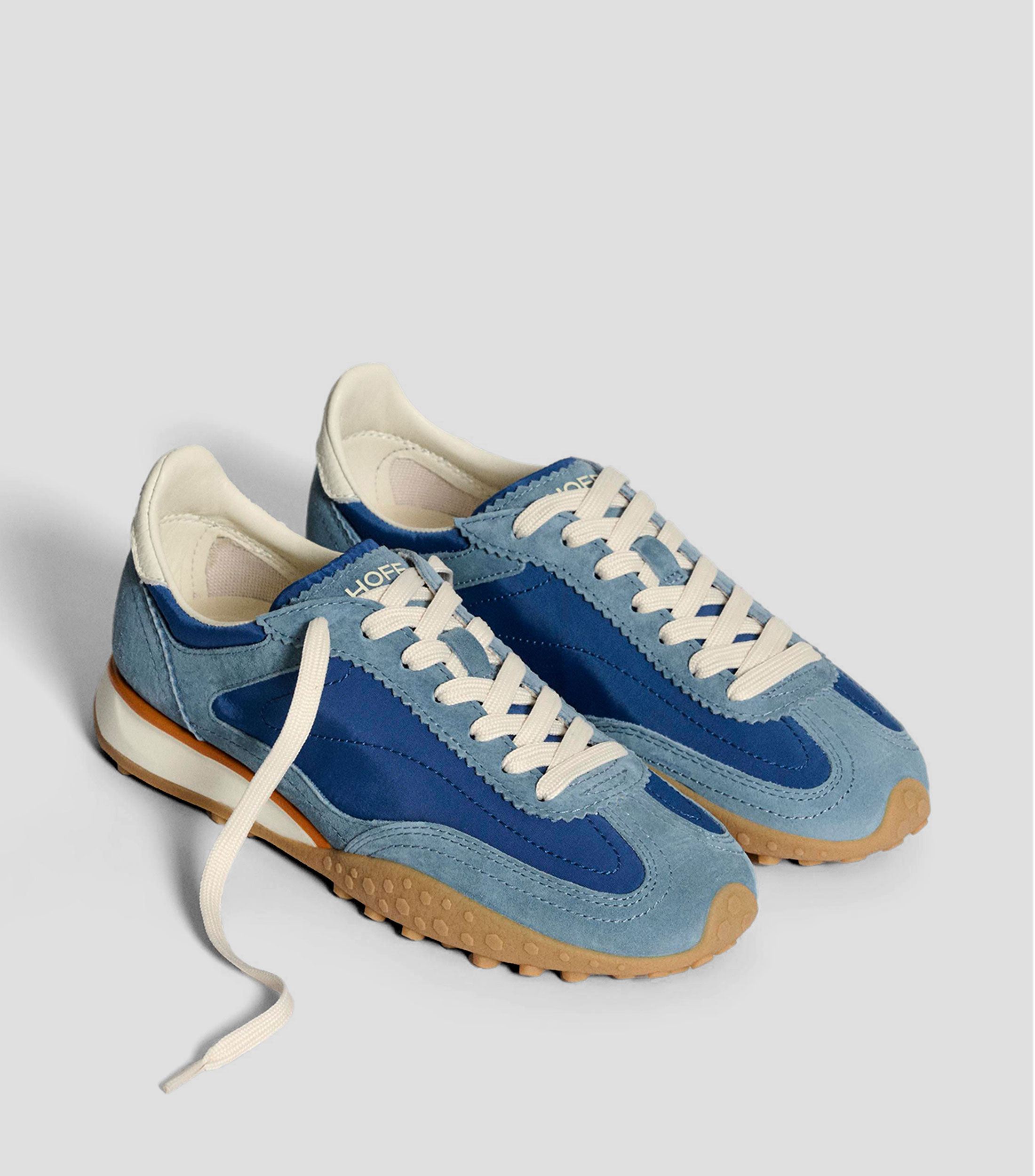 Tenis casuales en piel y textil Mujer