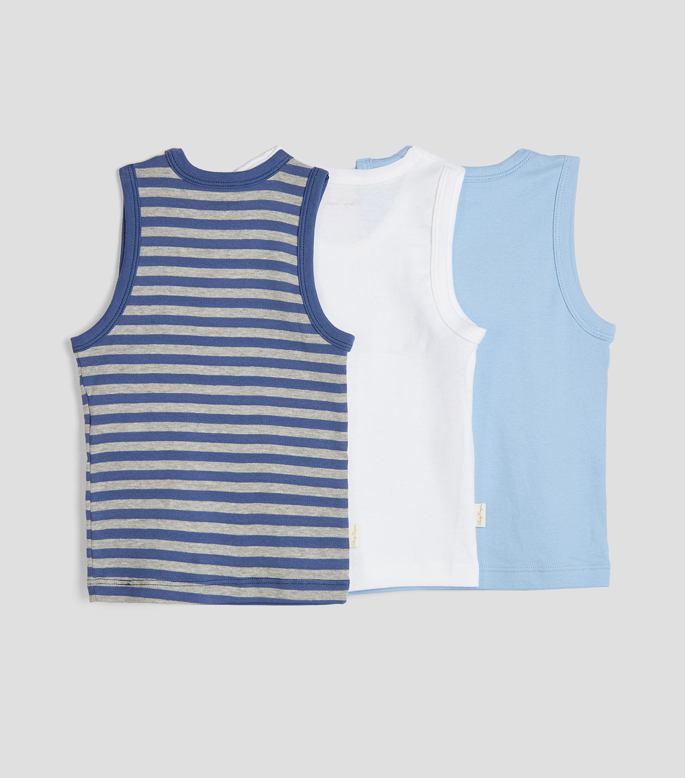 Set 3 playeras de cuello redondo sin mangas estampadas Niño