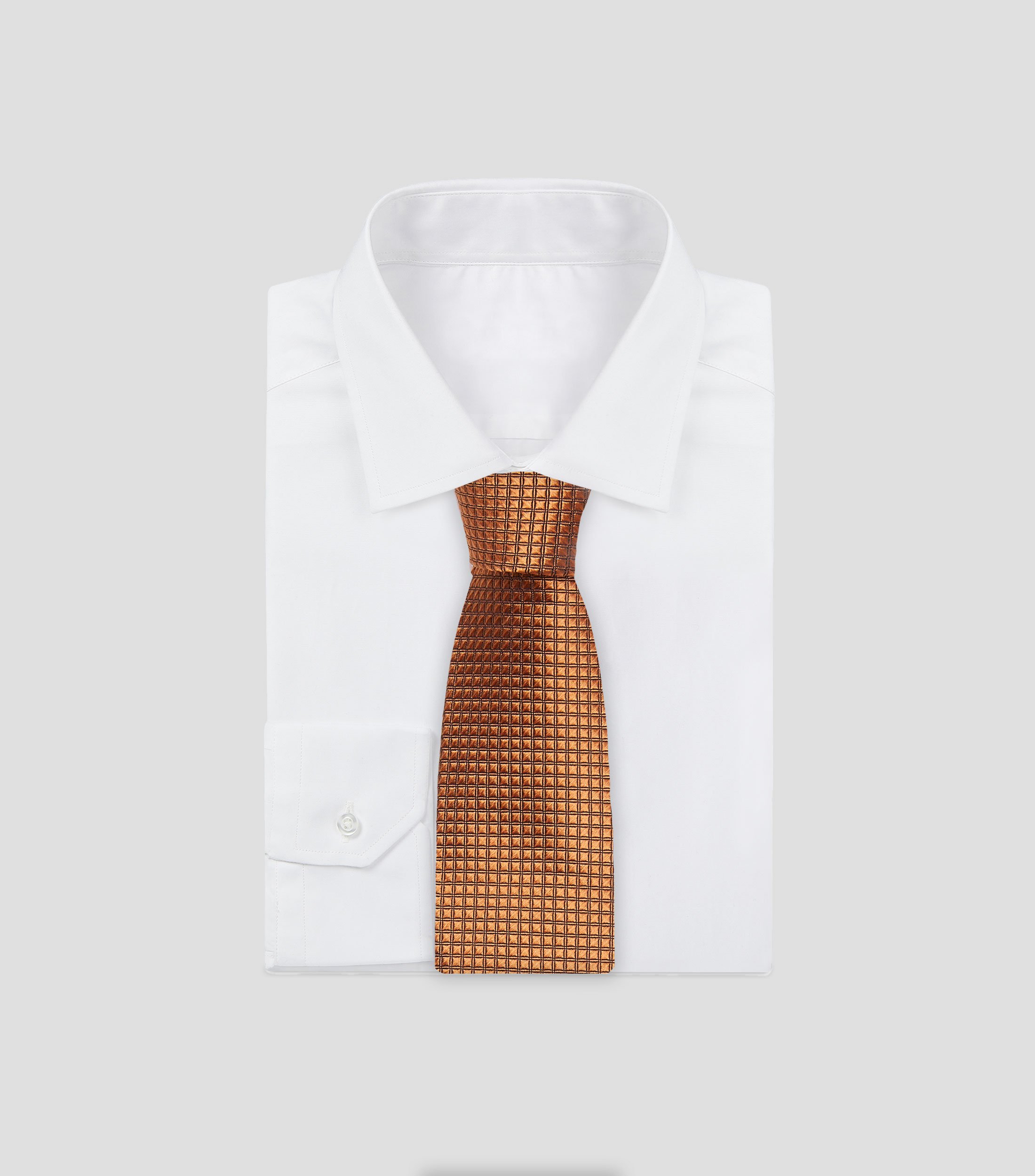 Corbata ancha en seda naranja lisa Brera