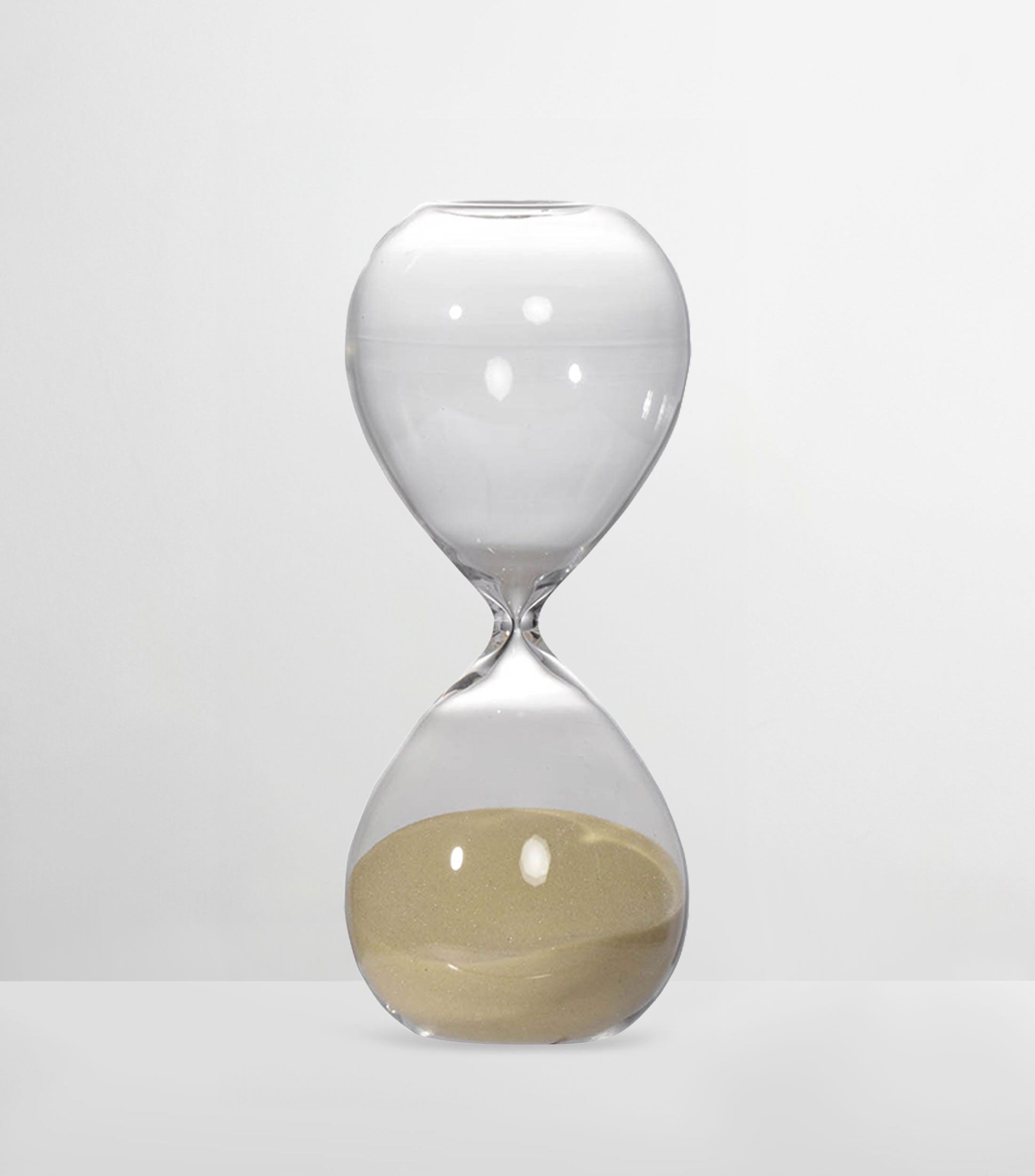 Reloj de arena decorativo en vidrio