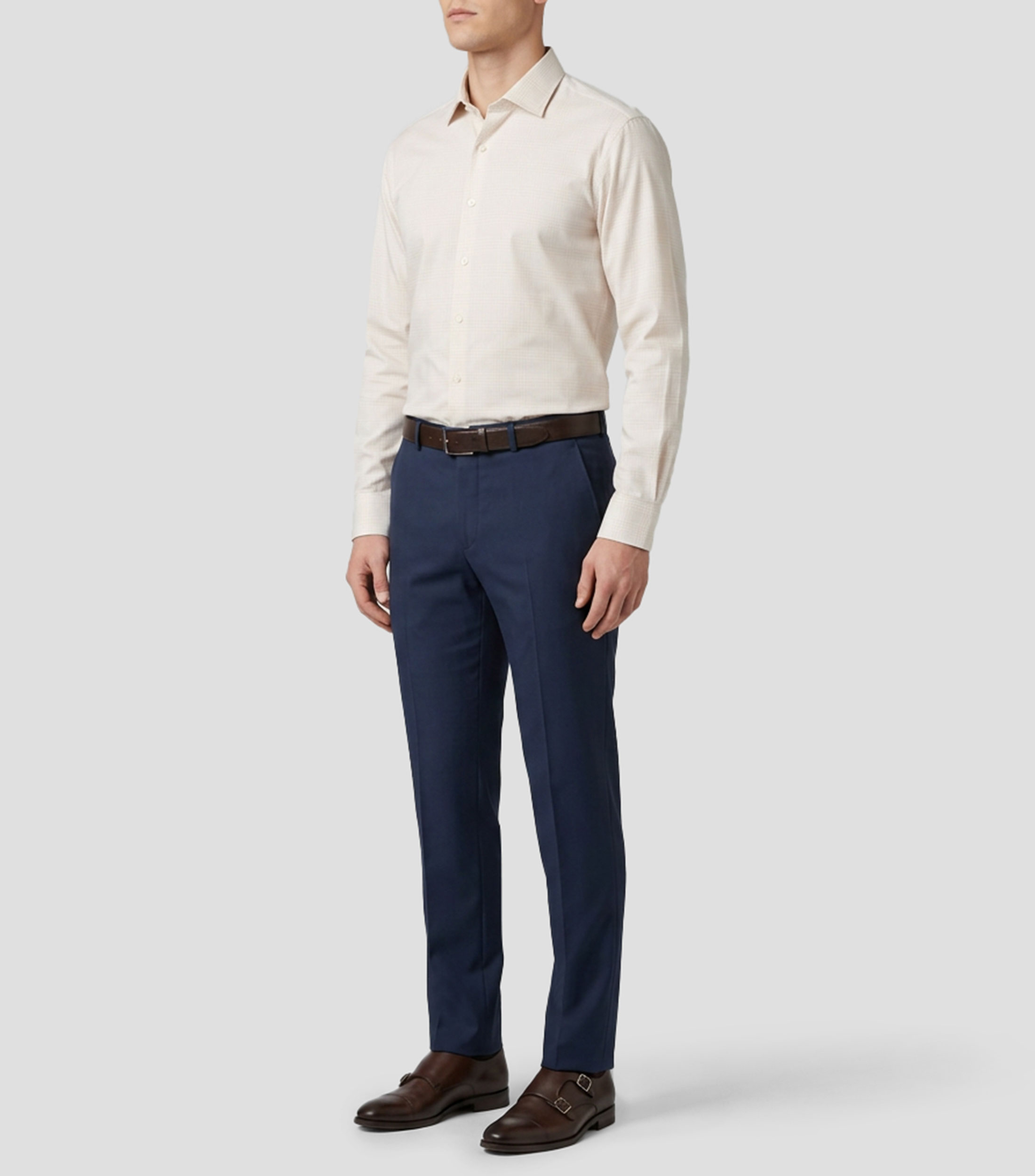 Camisa a cuadros manga larga Hombre