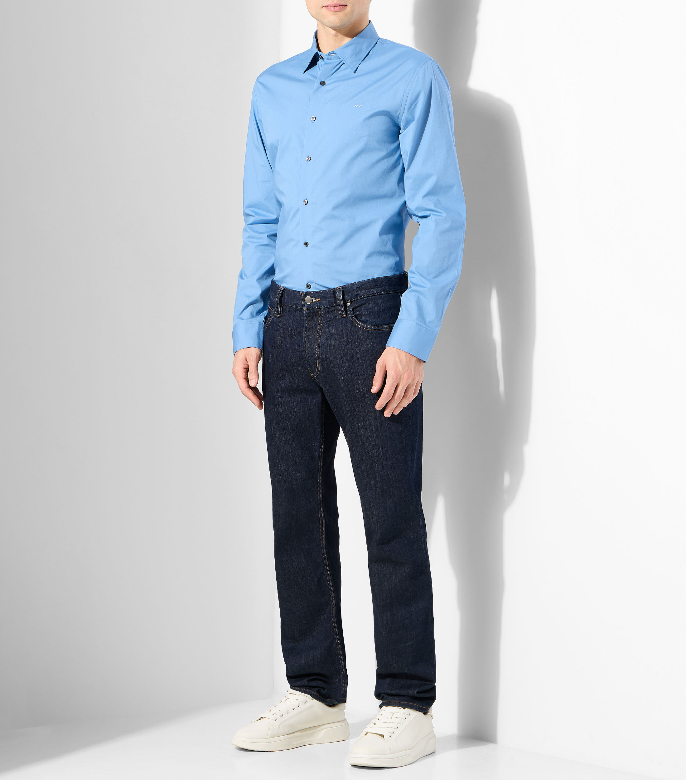 Camisa lisa manga larga Hombre