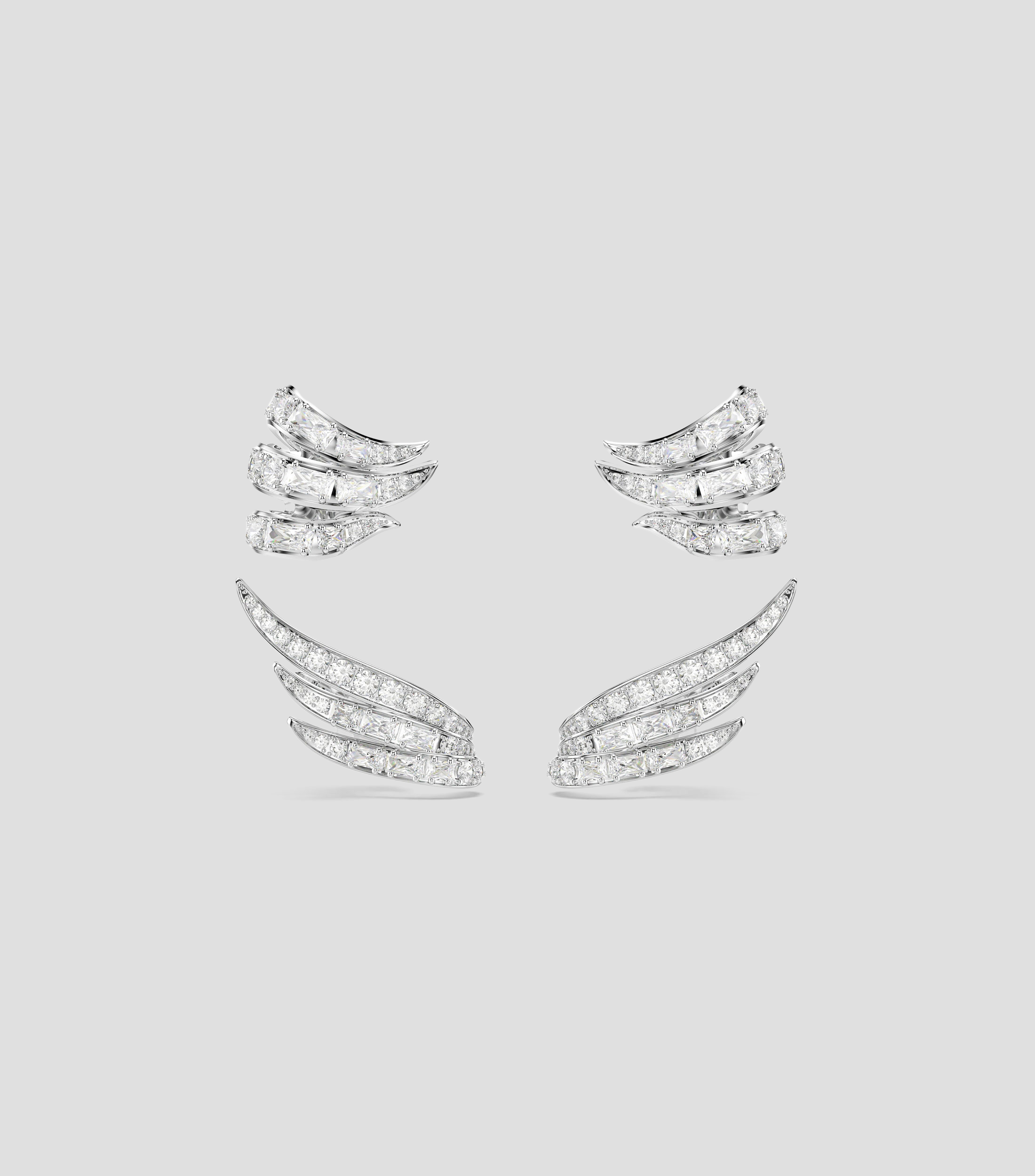 Aretes en forma de alas con cristales transparentes Vienna Mujer