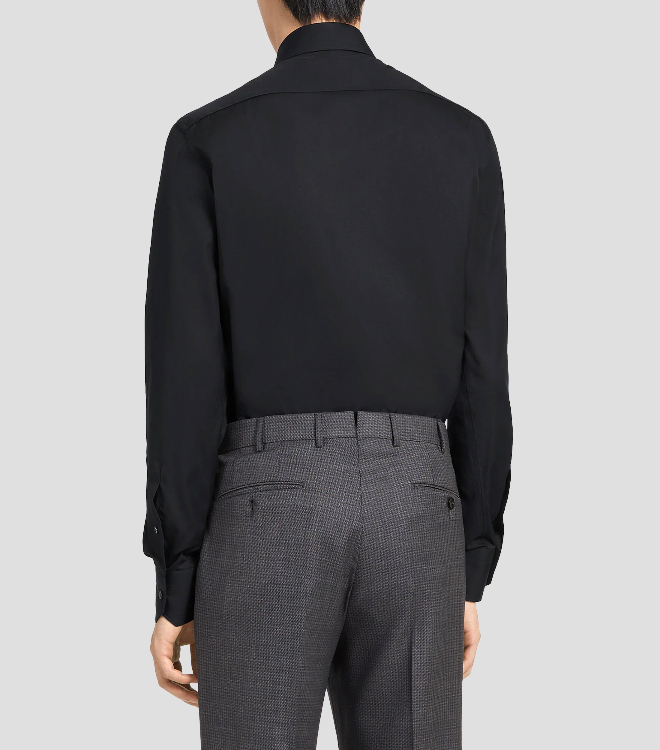 Camisa de vestir lisa manga larga Hombre
