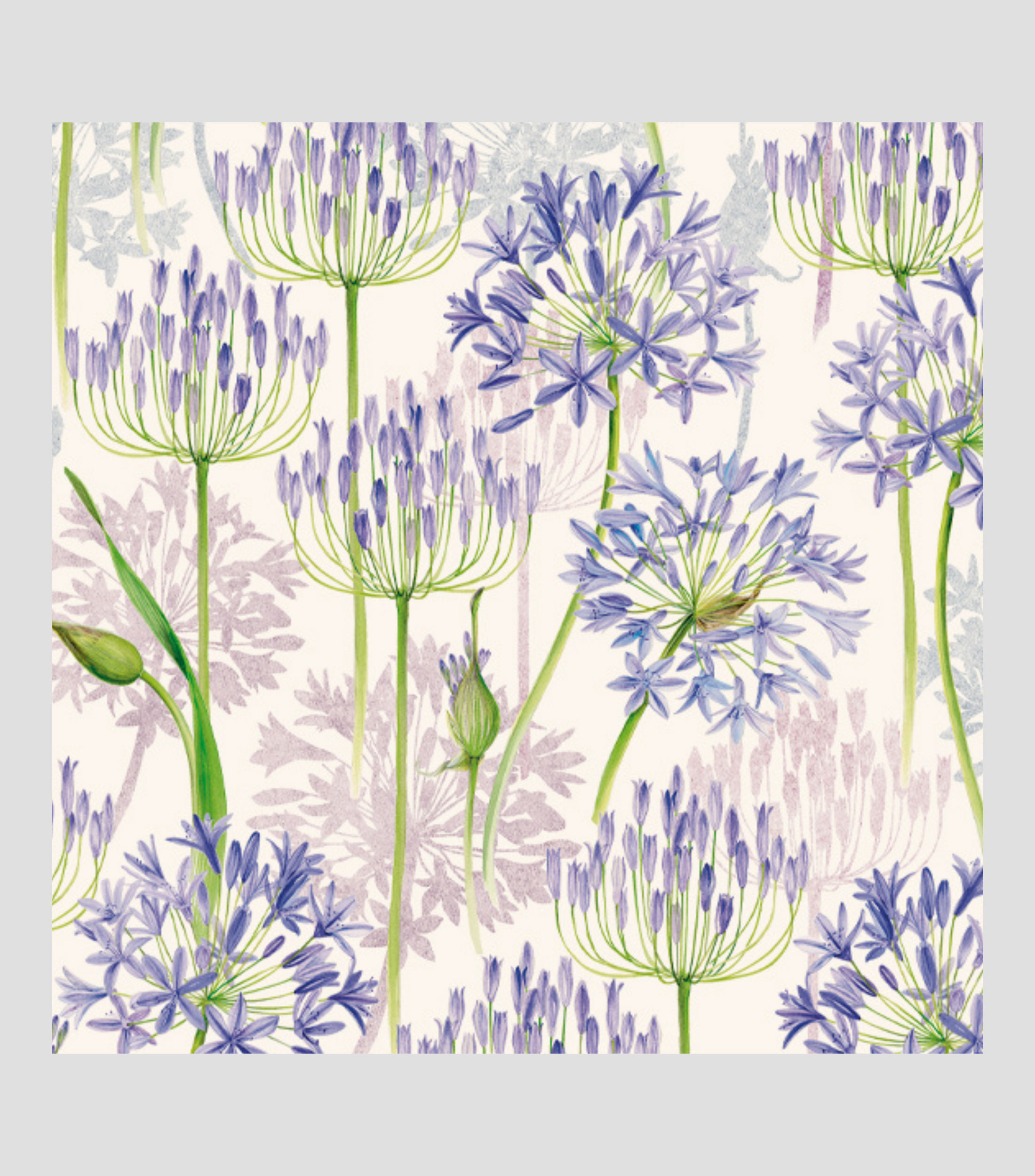 Pliego de papel Tassotti Flores lilas 50 x 70 cm