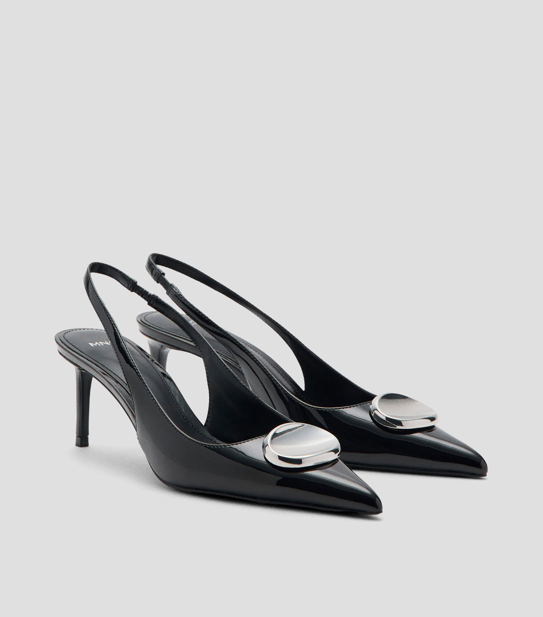 Zapatillas slingback con tacón medio de aguja Mujer