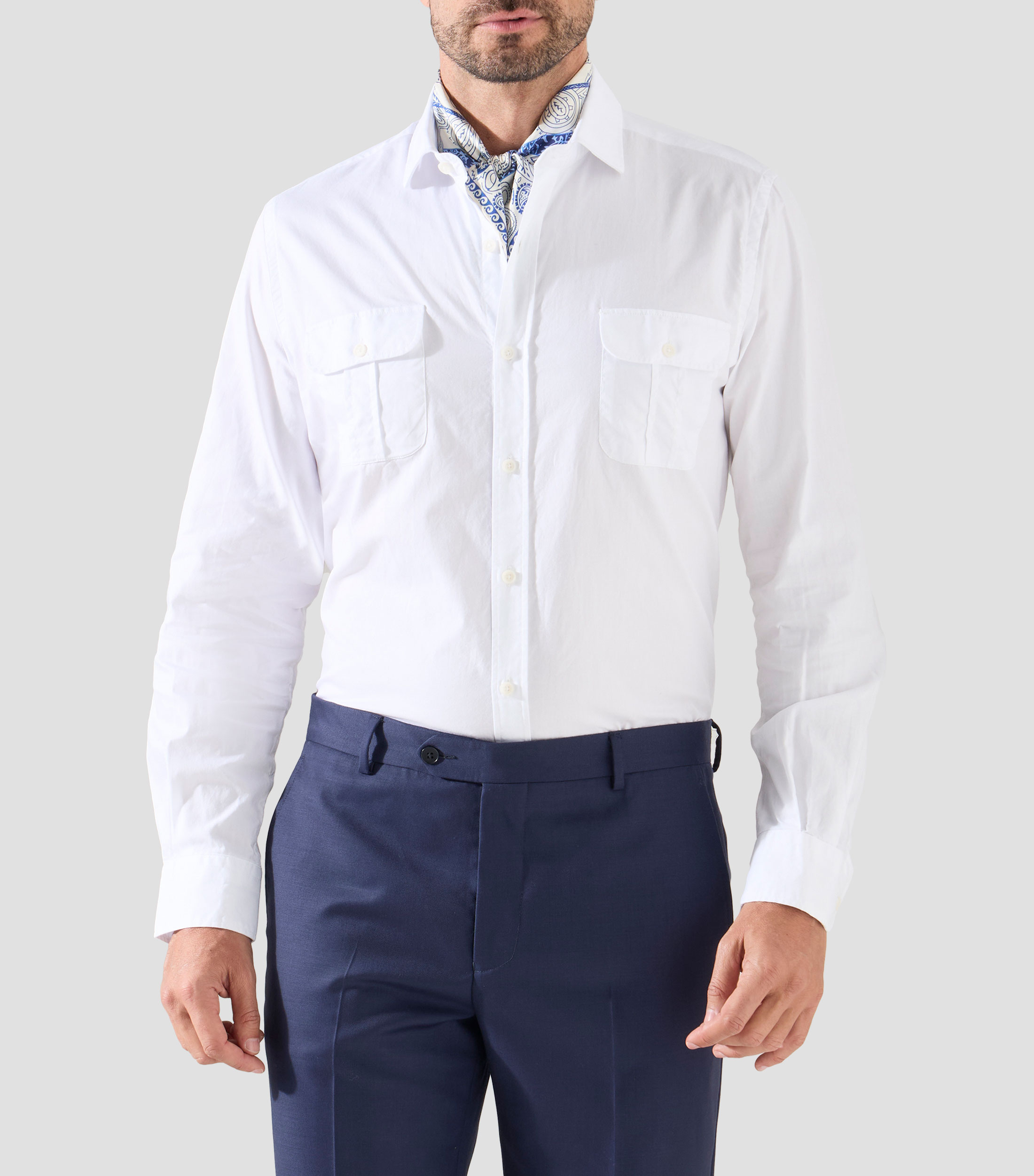 Camisa lisa de manga larga Hombre