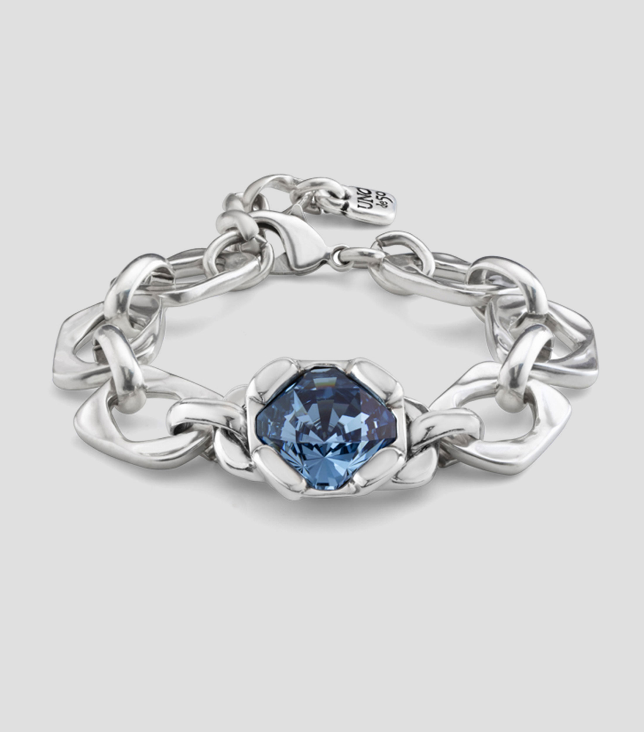 Pulsera de eslabones con cristal facetado Mujer
