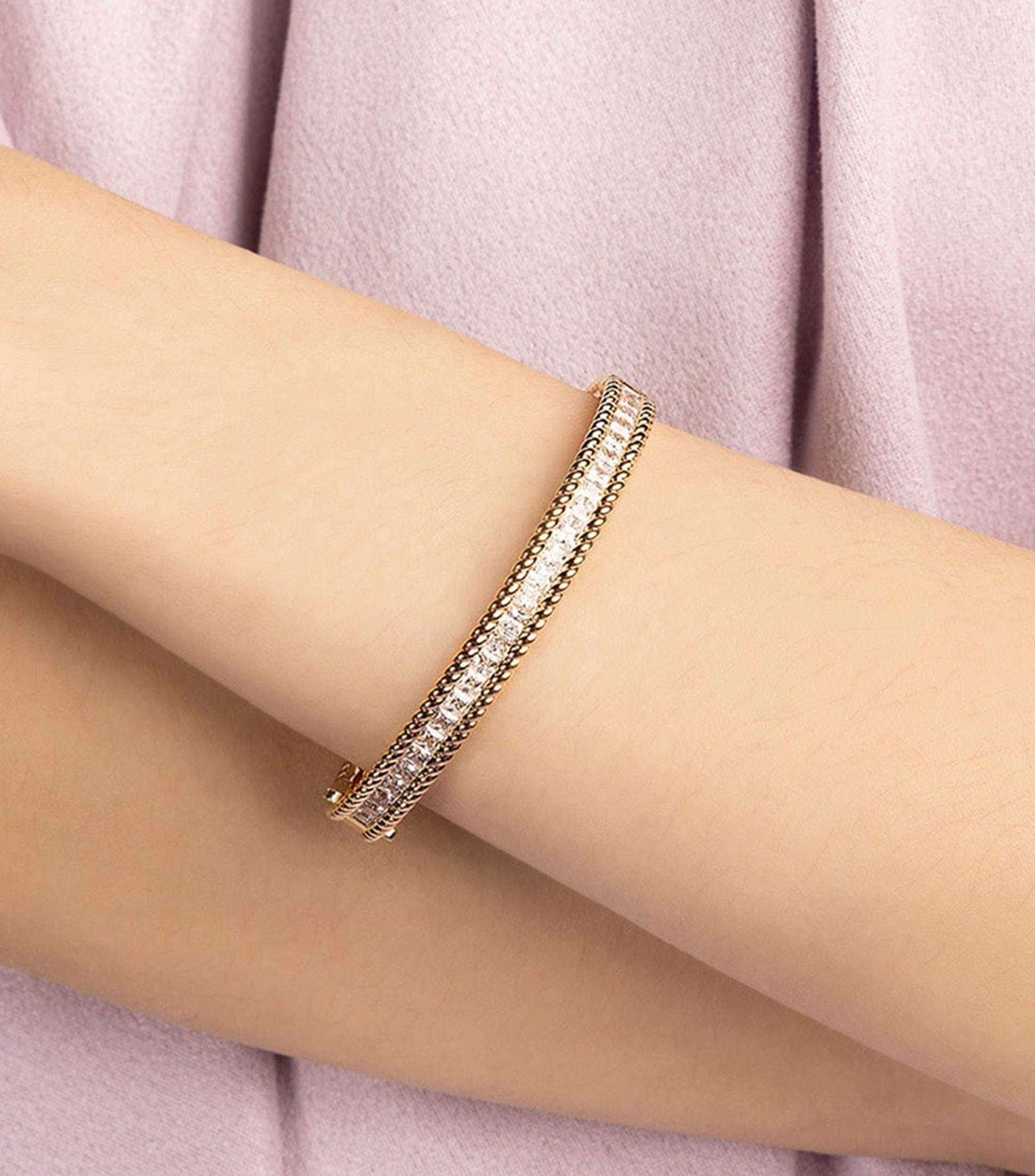 Brazalete con incrustaciones de zirconia Printemps Mujer