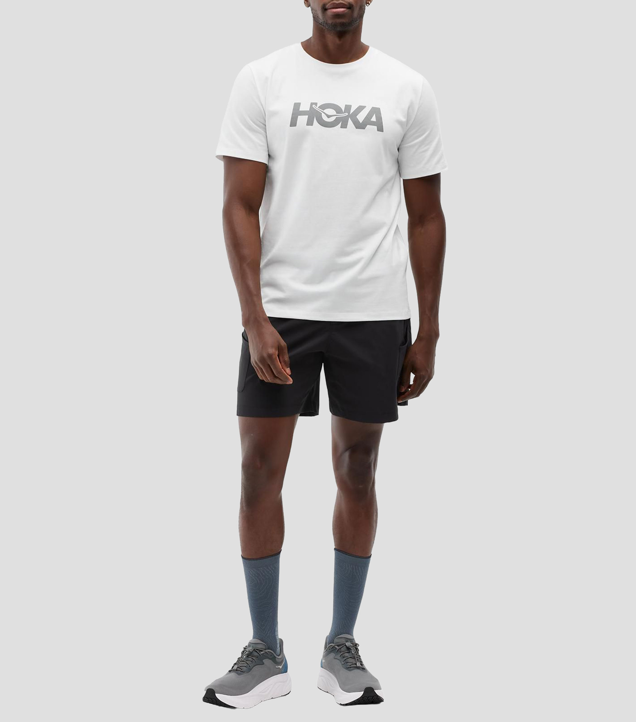 Playera para correr cuello redondo manga corta lisa Hombre