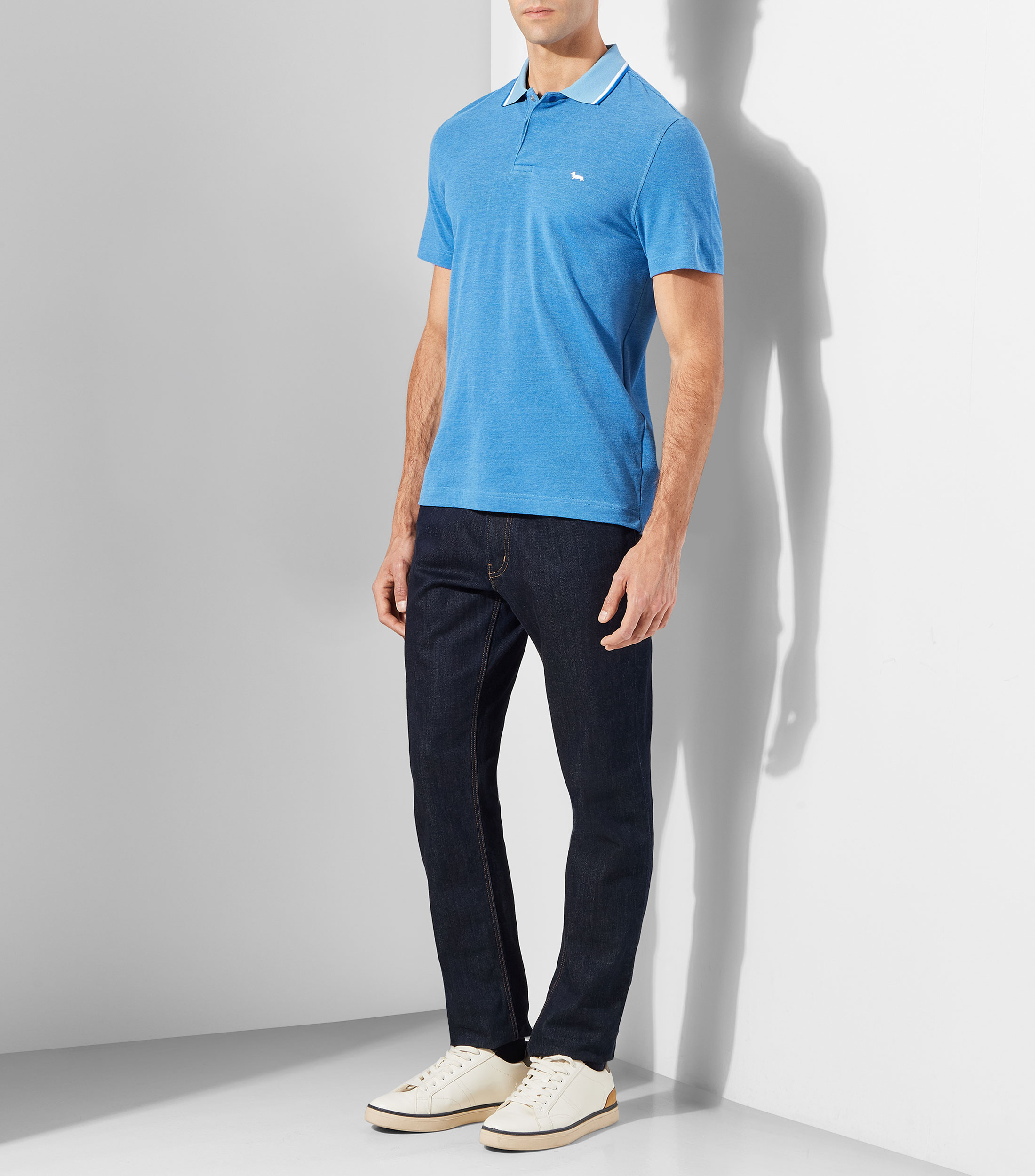 Playera polo manga corta lisa Hombre