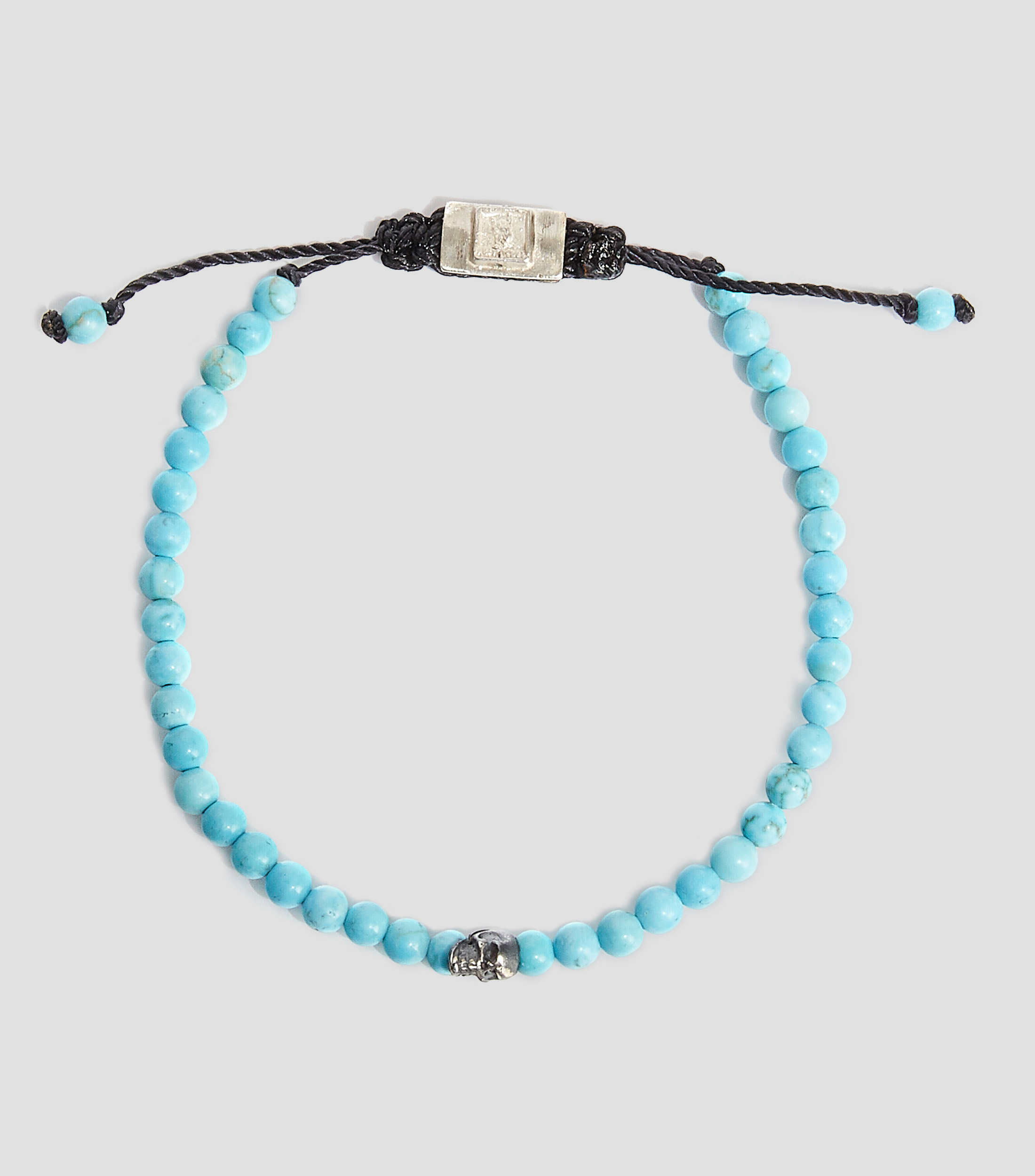 Pulsera ajustable con turquesa y plata Hombre