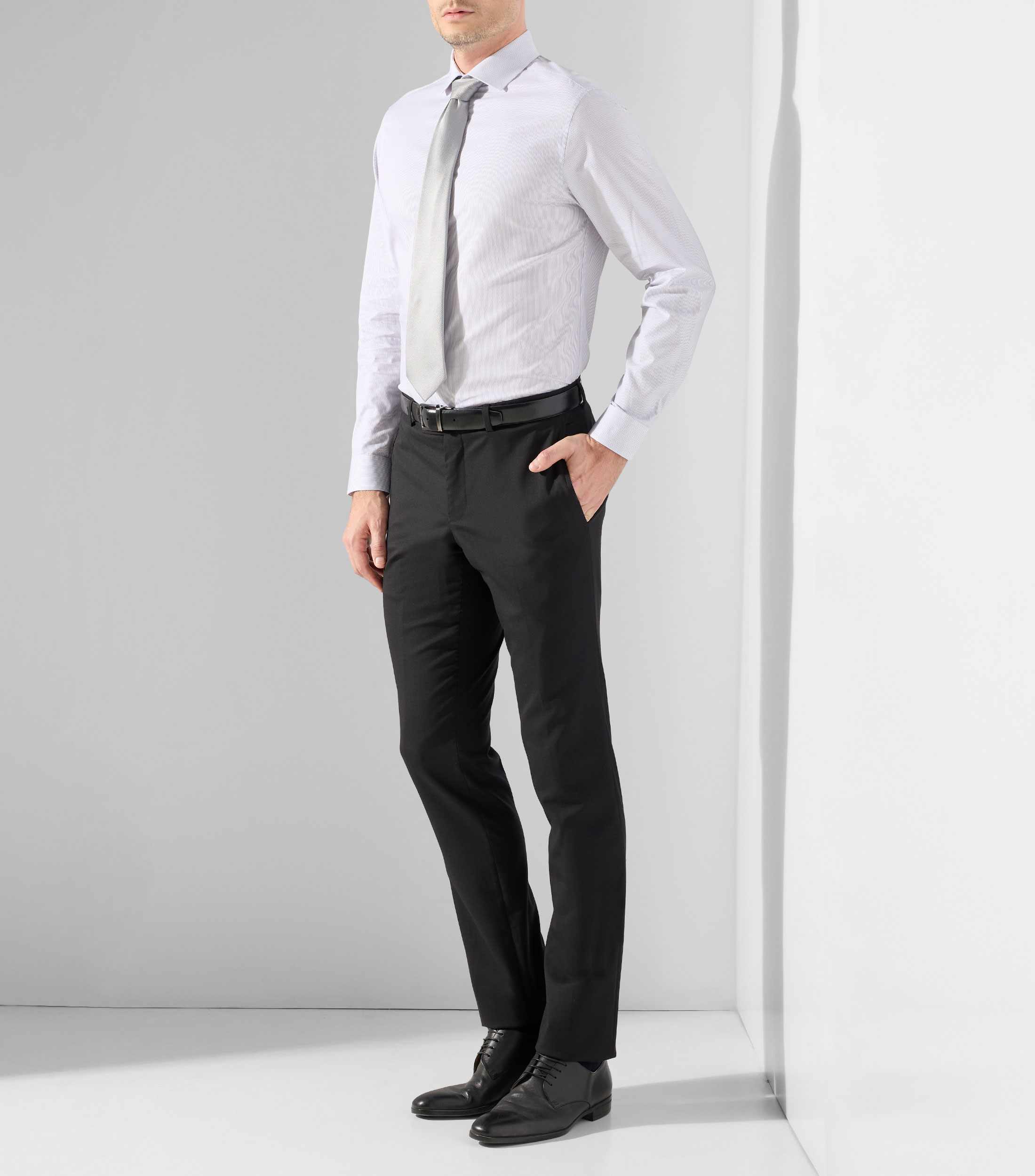 Camisa de vestir con rayas y manga larga Hombre
