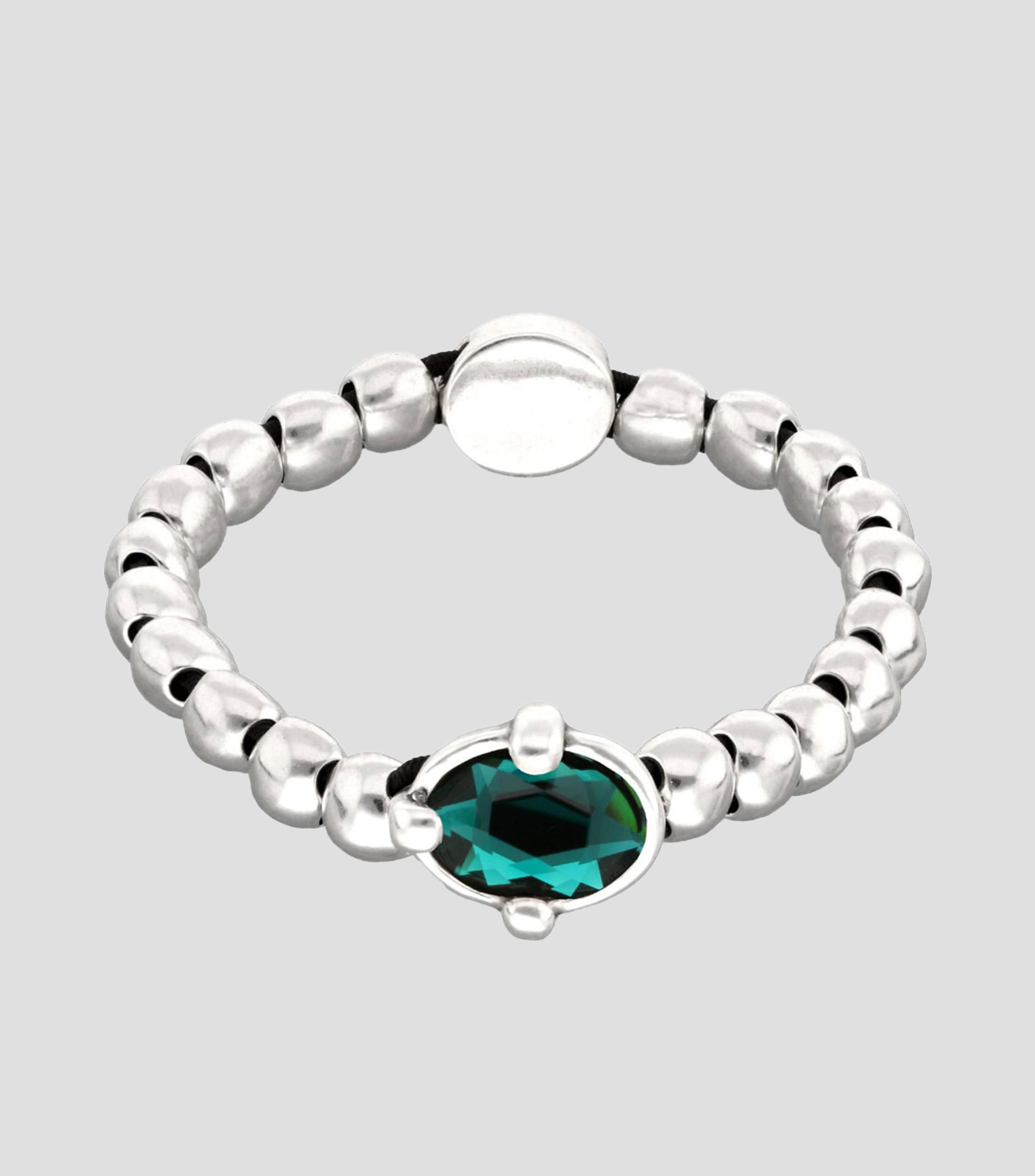Pulsera con incrustación de cristal verde Mujer