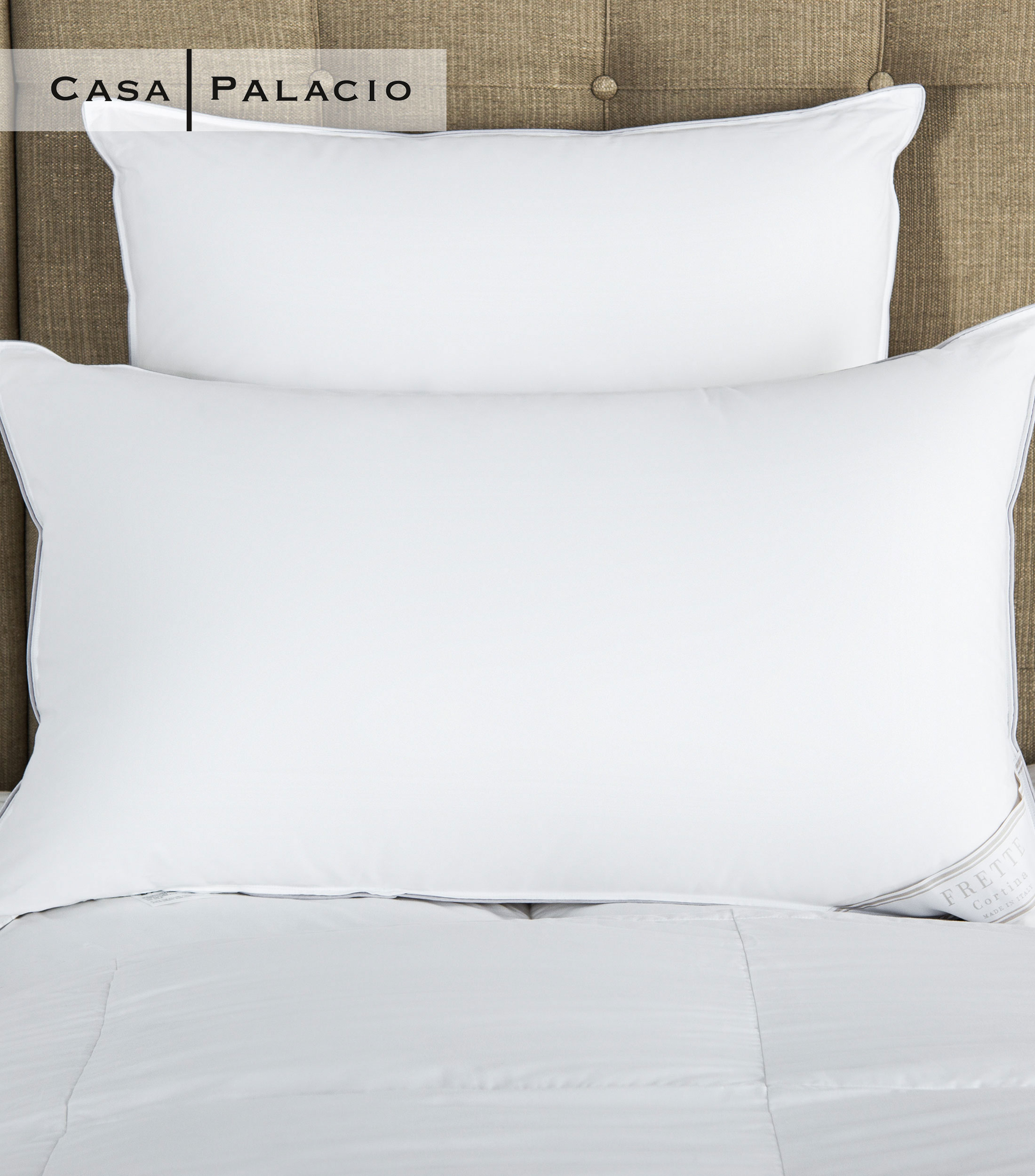 Almohada Estandar relleno con pluma de ganso Medio Cortina Blanca