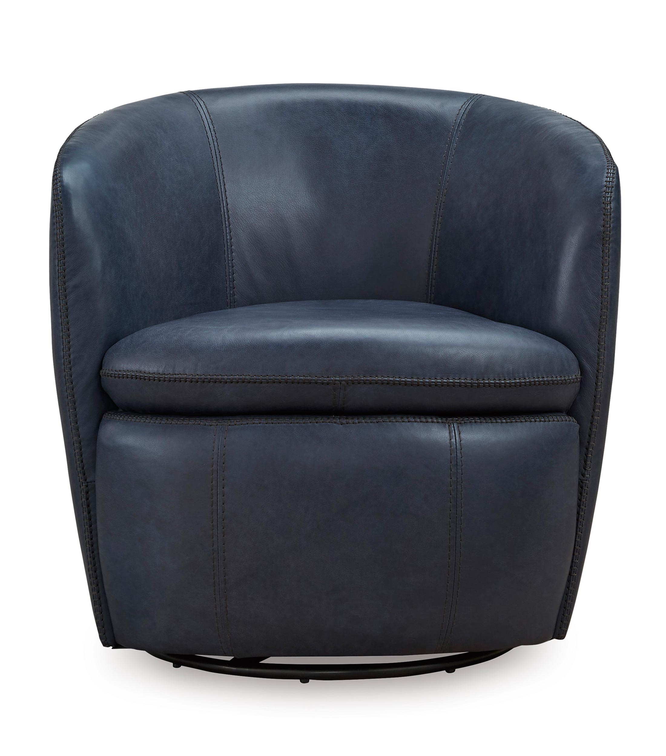 Sillon giratorio en piel Kamiko Azul