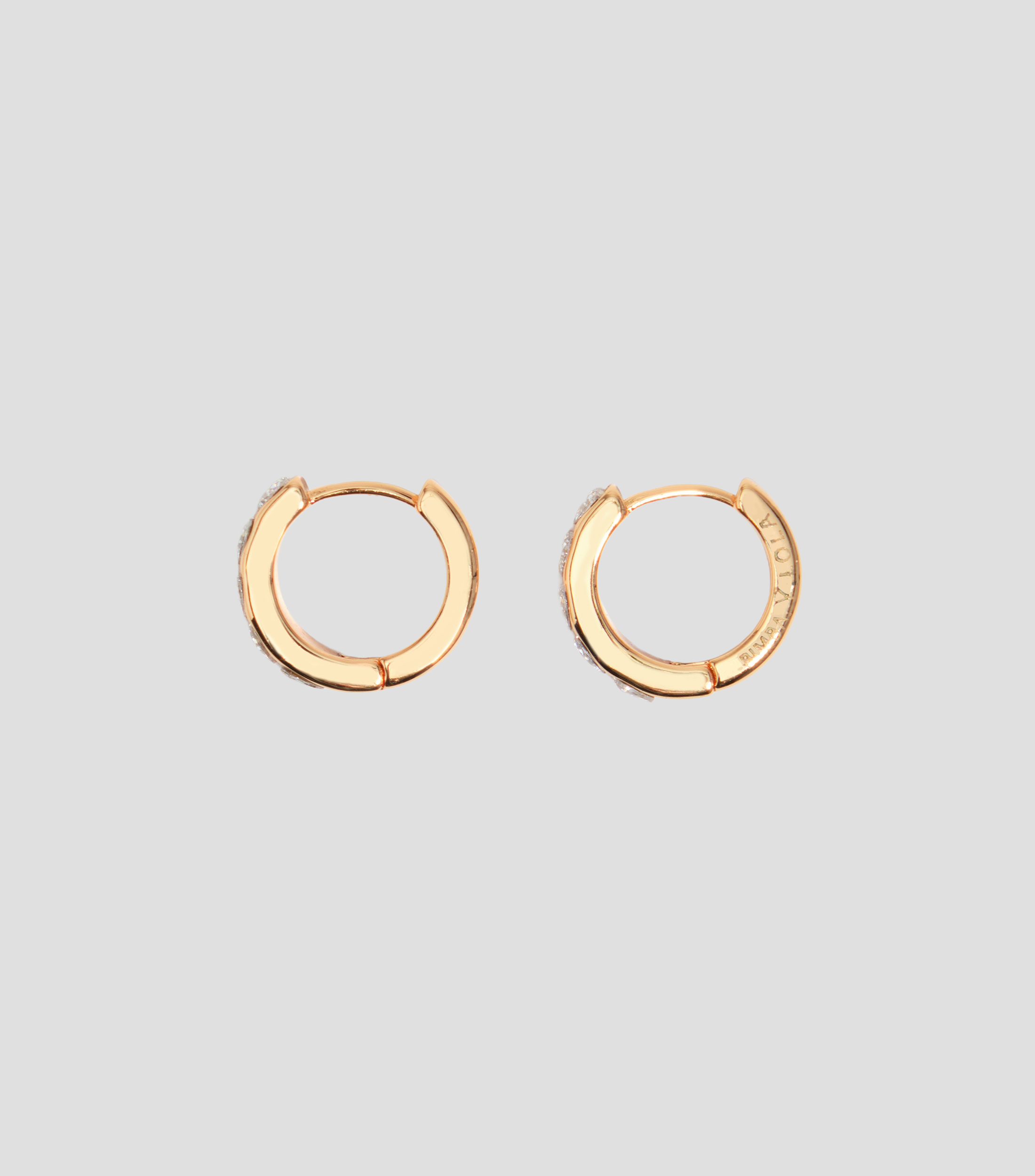 Aretes aro cristales corazón dorado Mujer