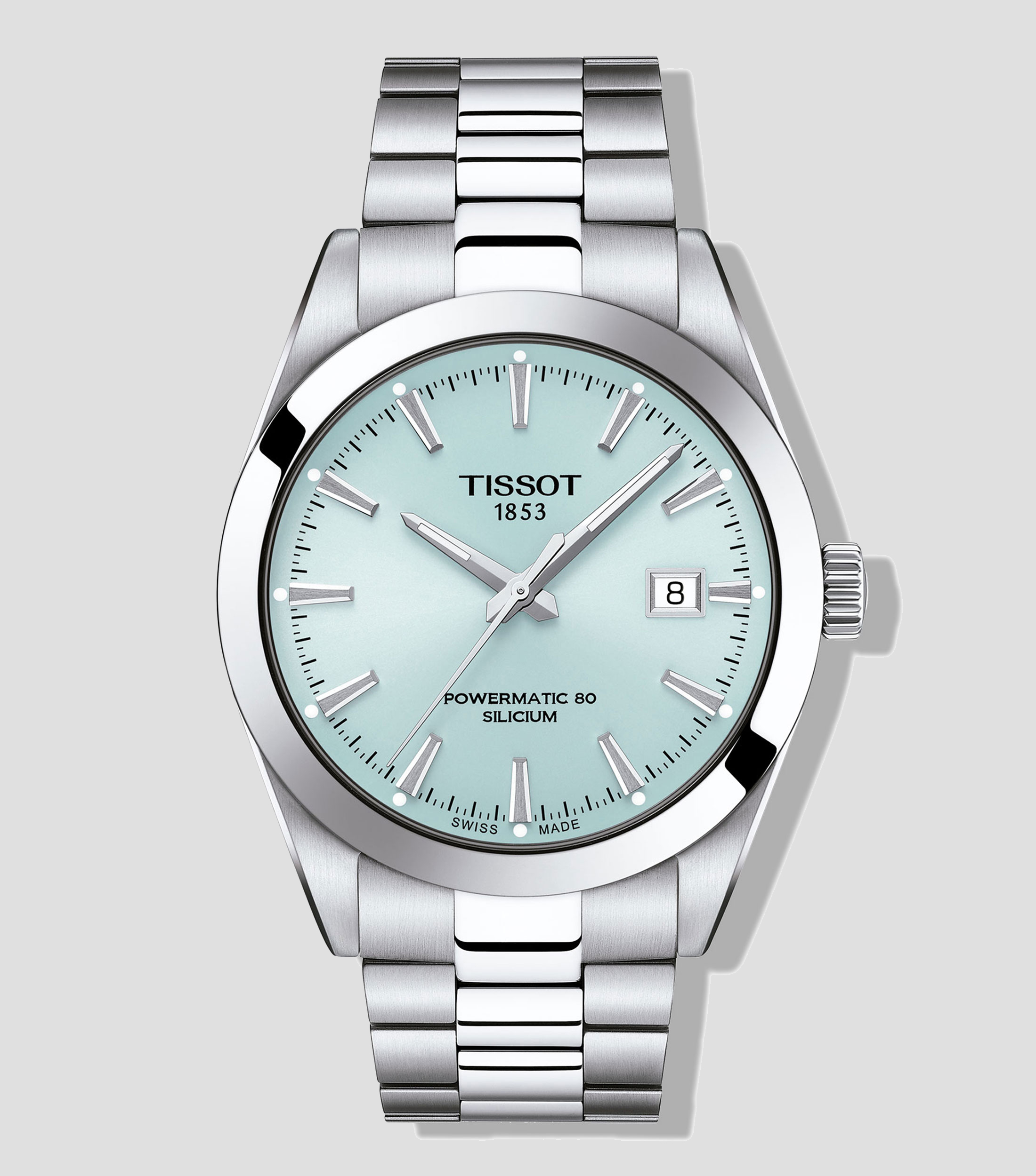 Reloj para Hombre T-Classic Powermatic 80 Silicium Casual, Gris