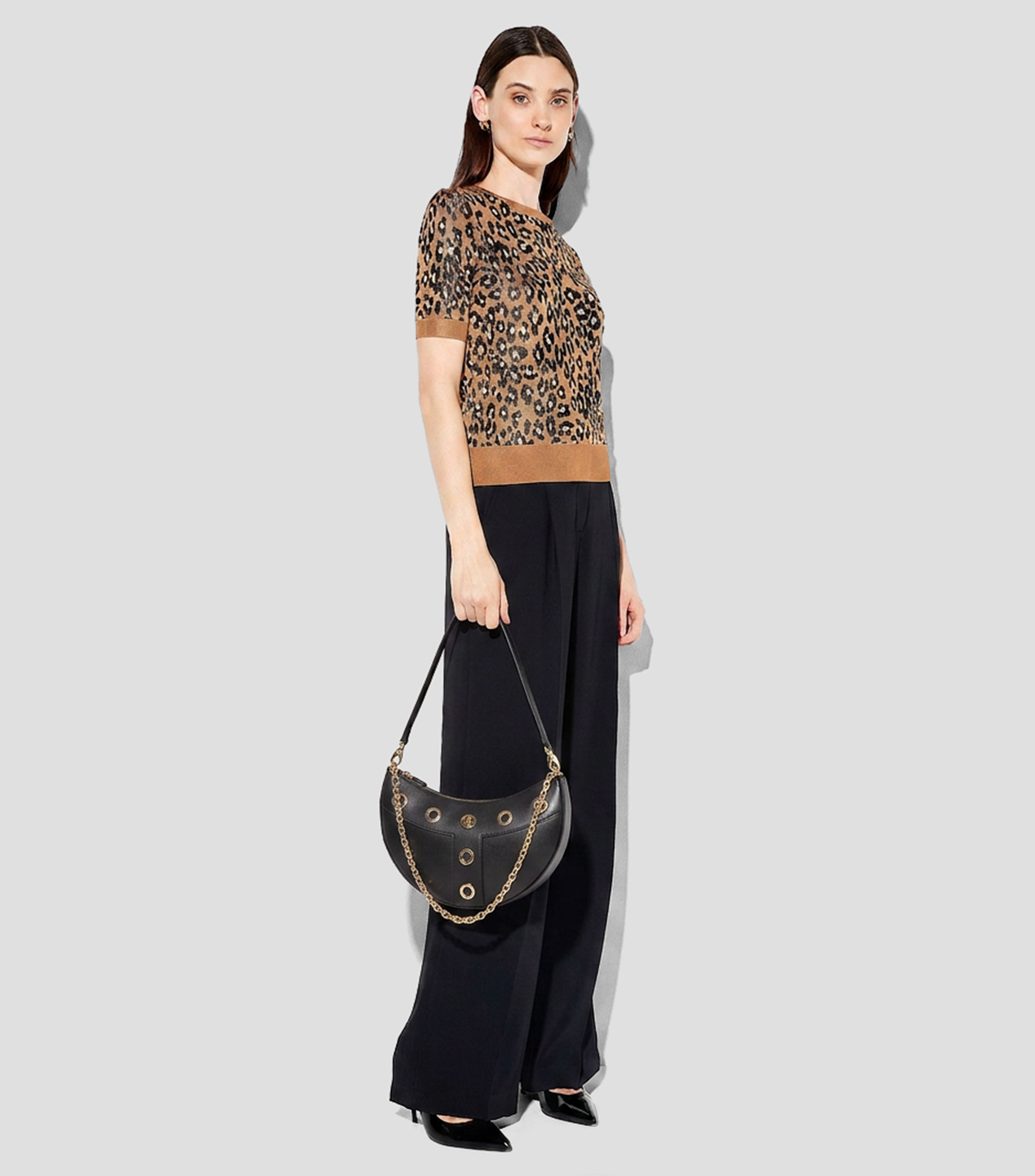 Bolsa hobo en piel lisa Mujer