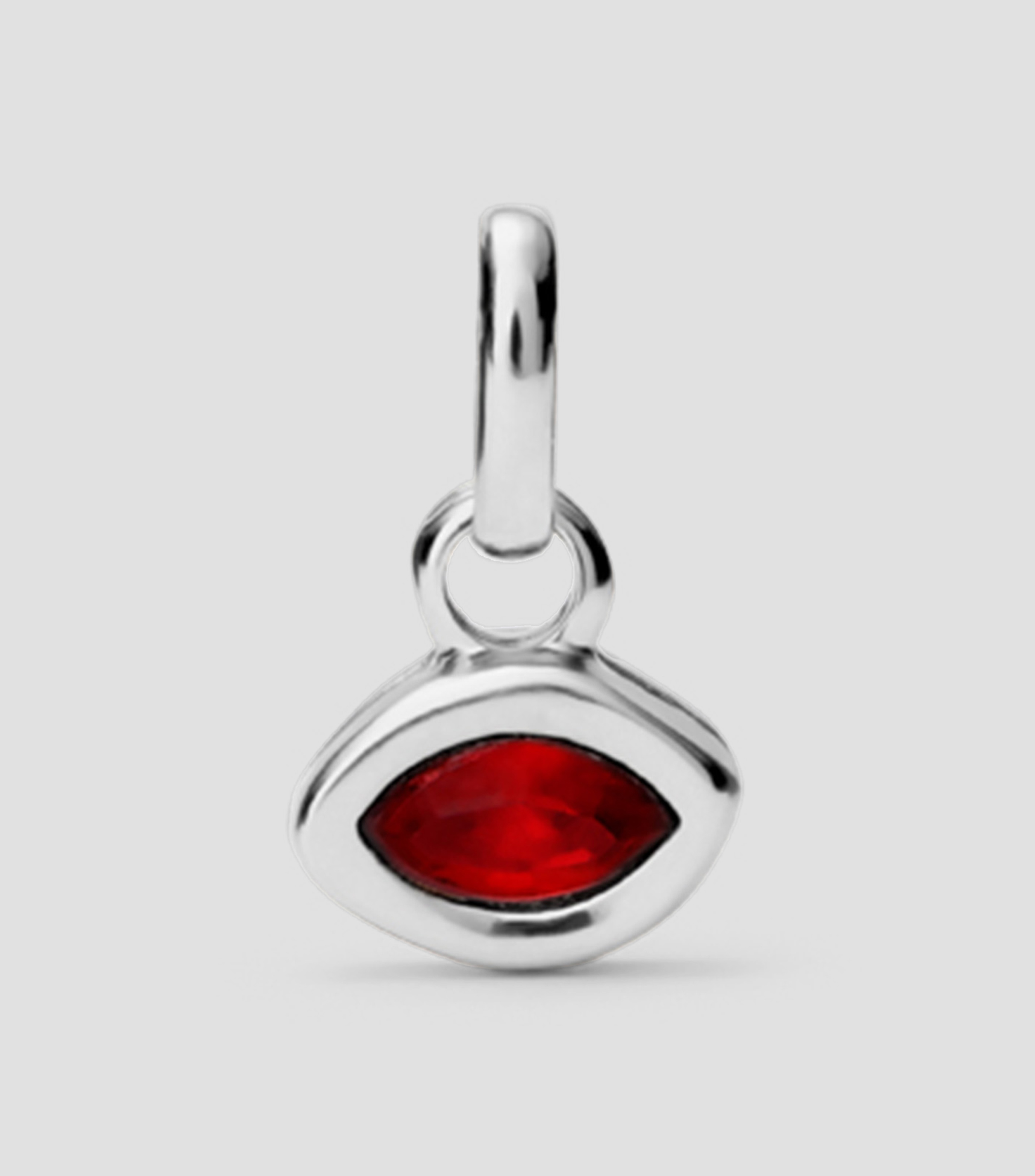 Charm ovalado con cristal rojo Mujer