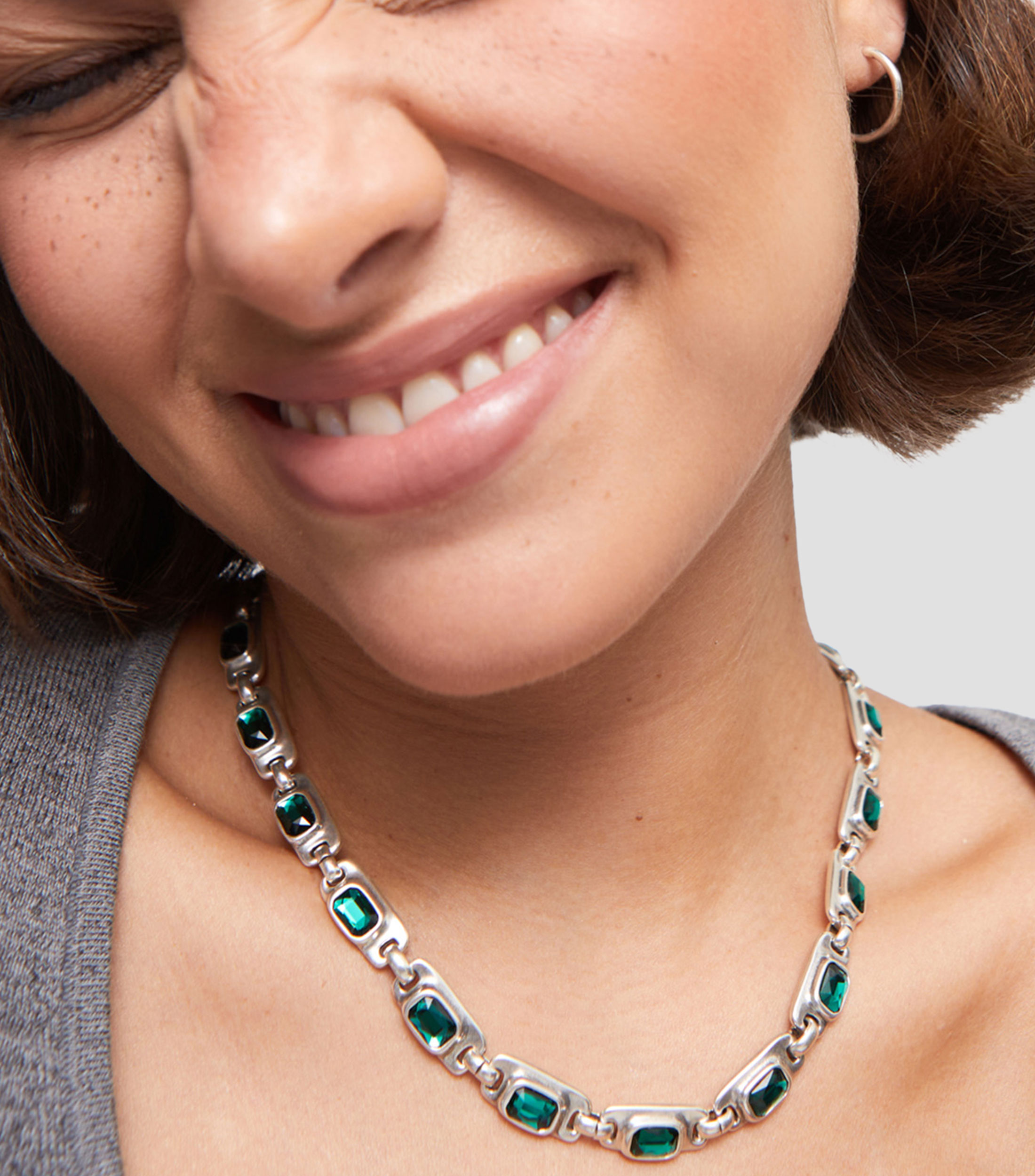 Collar con cristales eslabonados Mujer