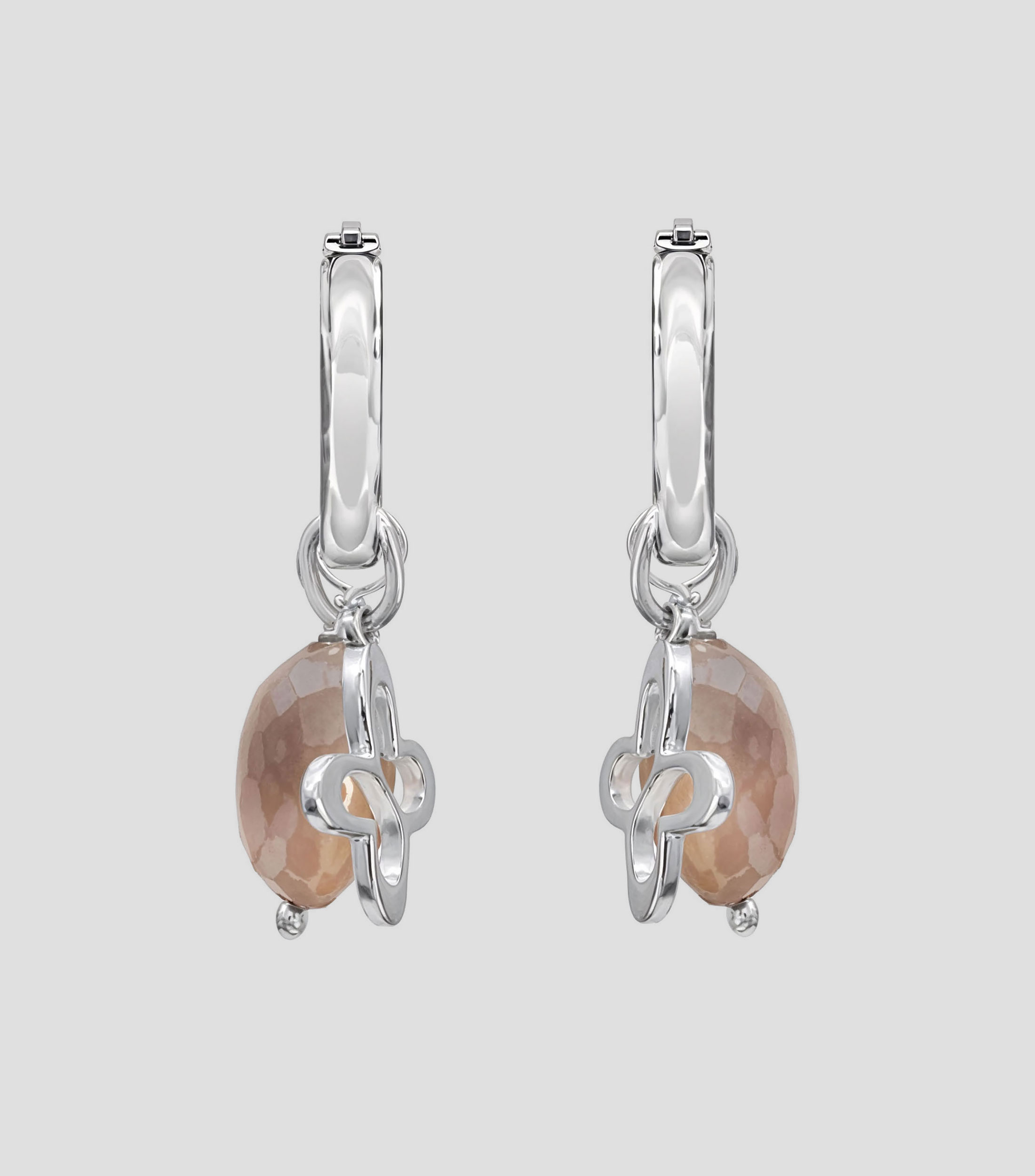 Arracadas en Plata .925 con piedra de luna Mujer