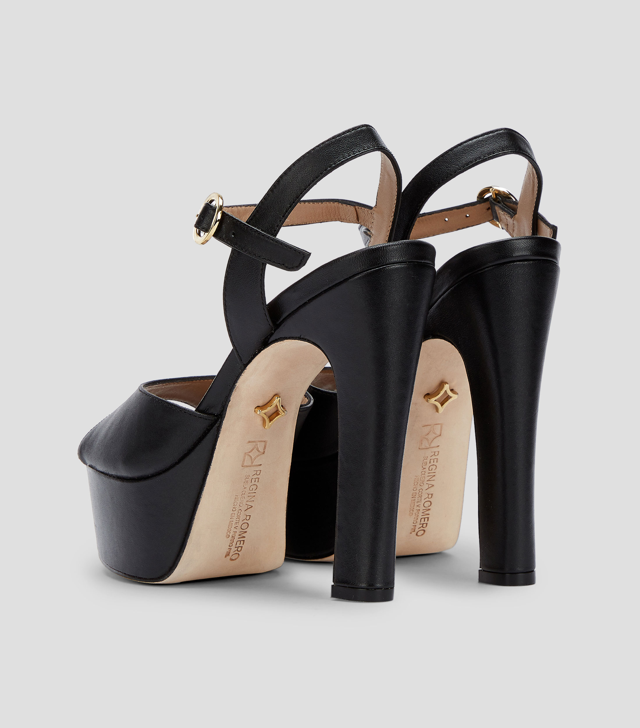 Sandalias con tacón alto ancho Mujer