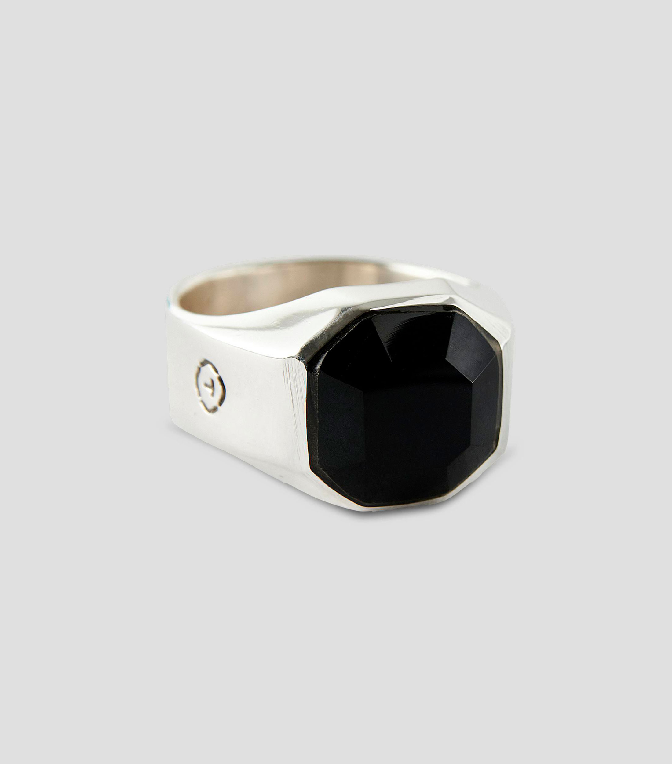 Anillo en plata .925 octogonal ónix Unisex