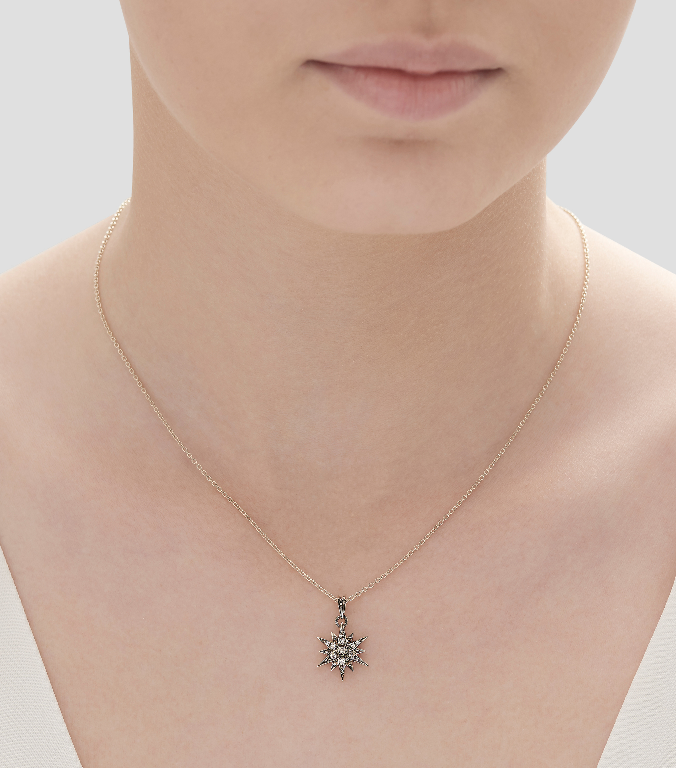 Pendiente con collar en oro de 18 kilates Stars Mujer