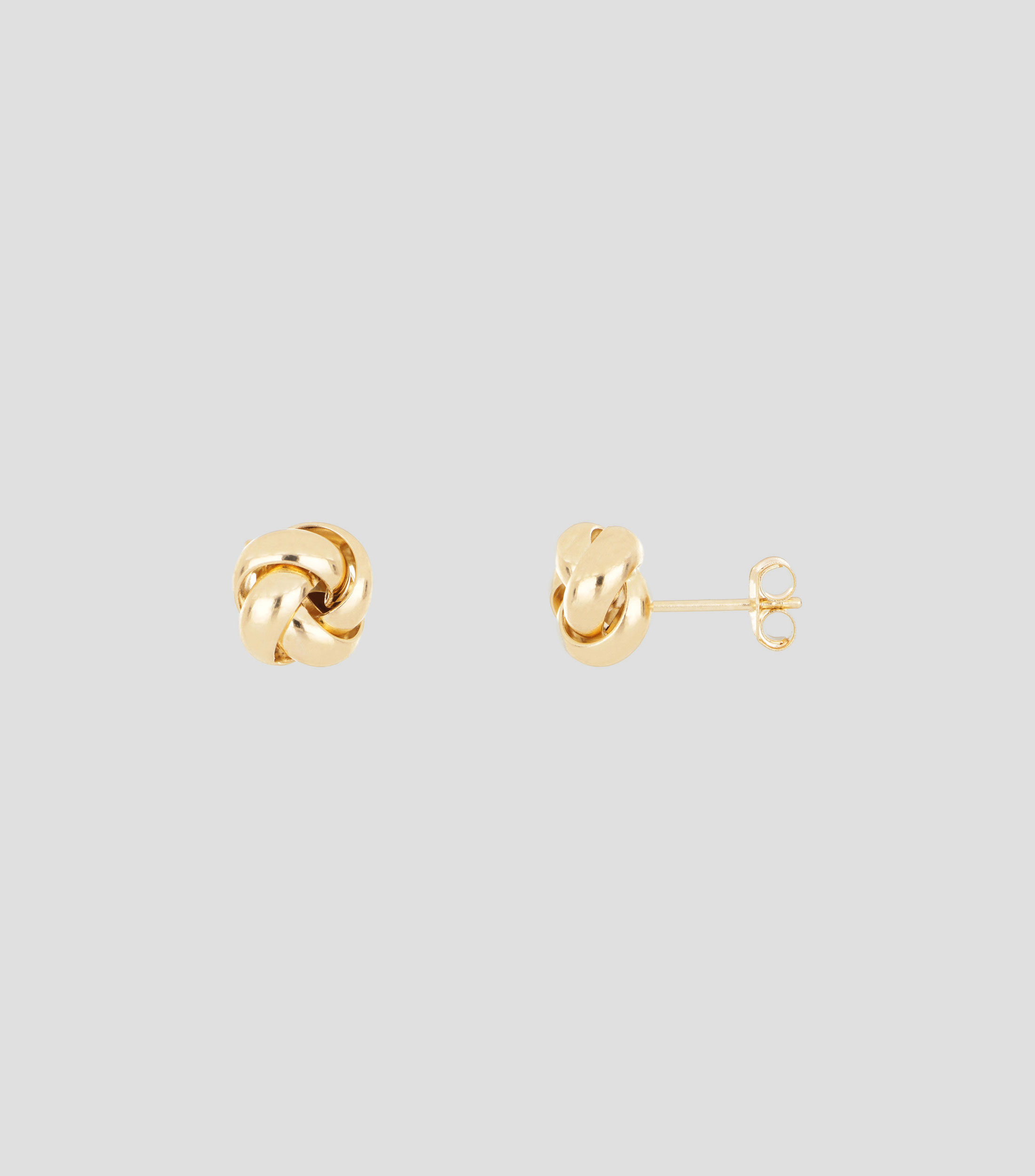 Aretes en oro amarillo 14 Kilates con nudo grande Mujer