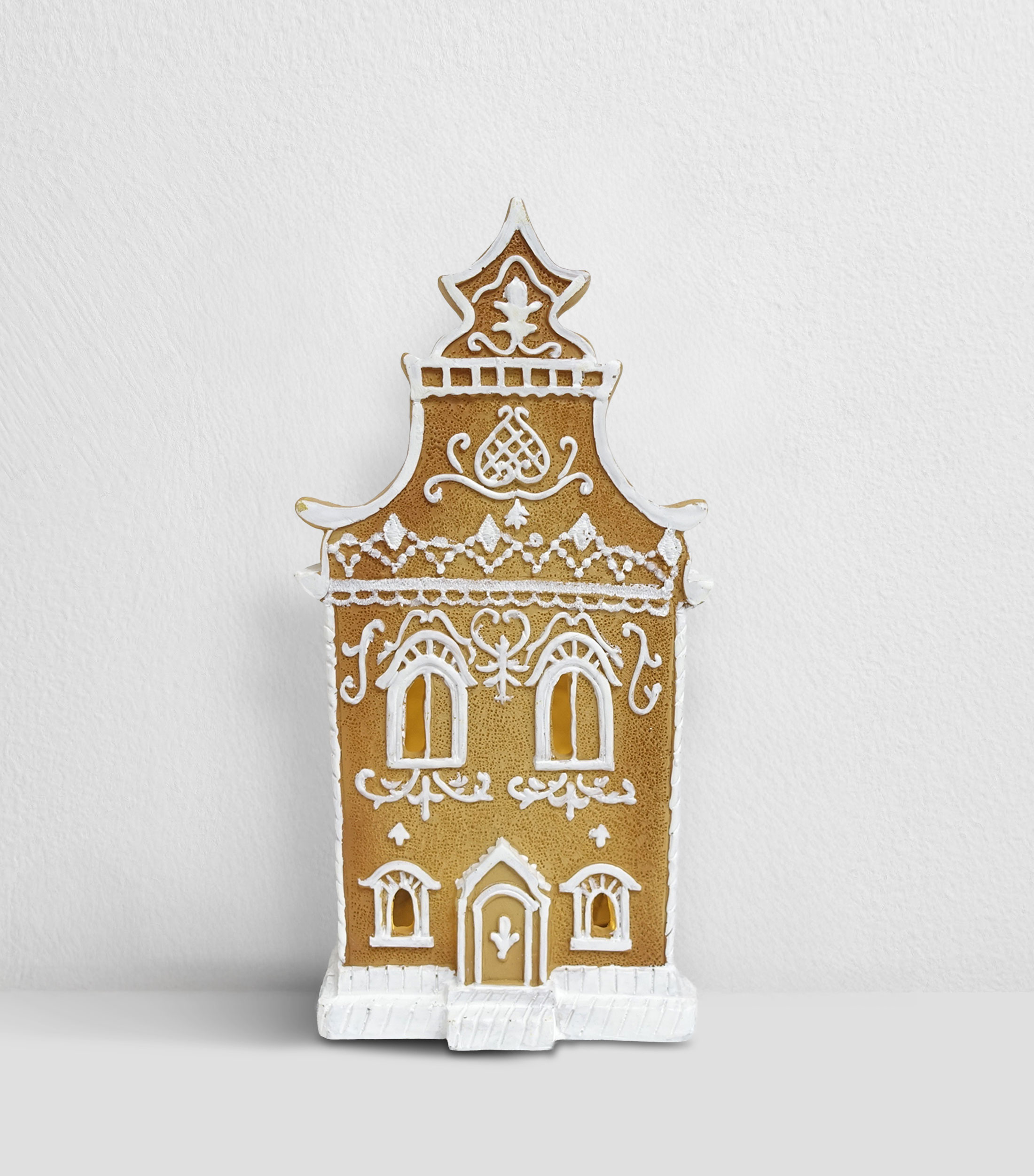 Figura decorativa Navideña Casa de jengibre Pottery Ginger con luz