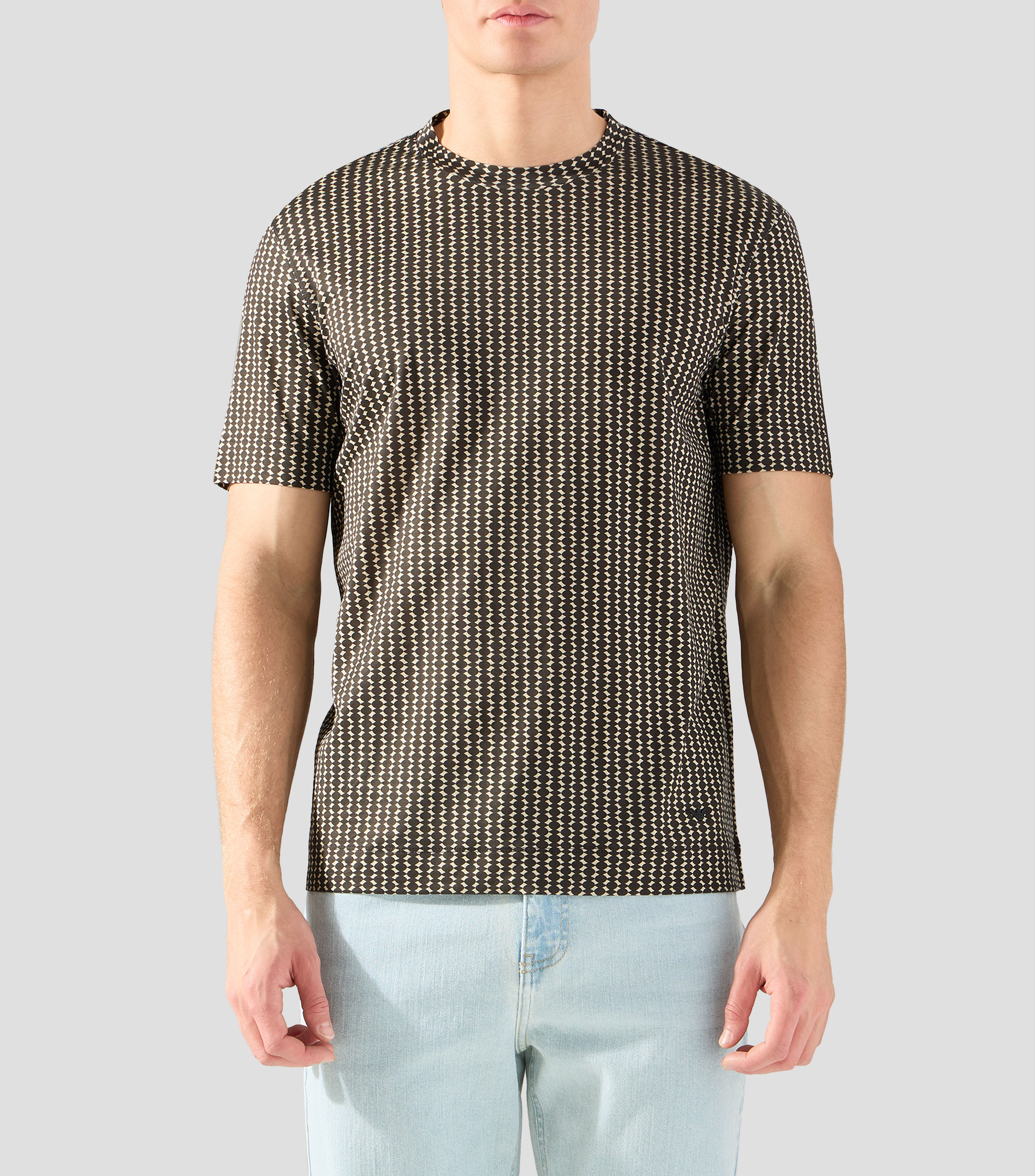 Playera de cuello redondo con manga corta estampada Hombre